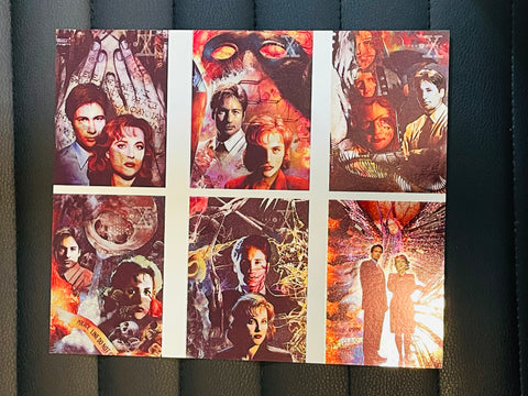 X-Files TV show Topps etched foil inserts uncut sheet 1995