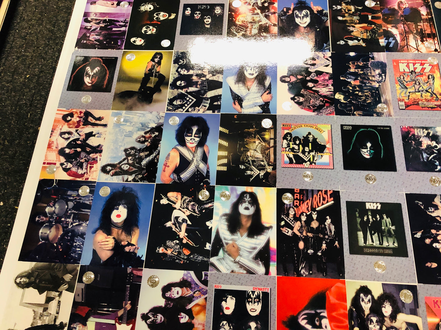 Kiss rock band rare uncut card sheet set 1997