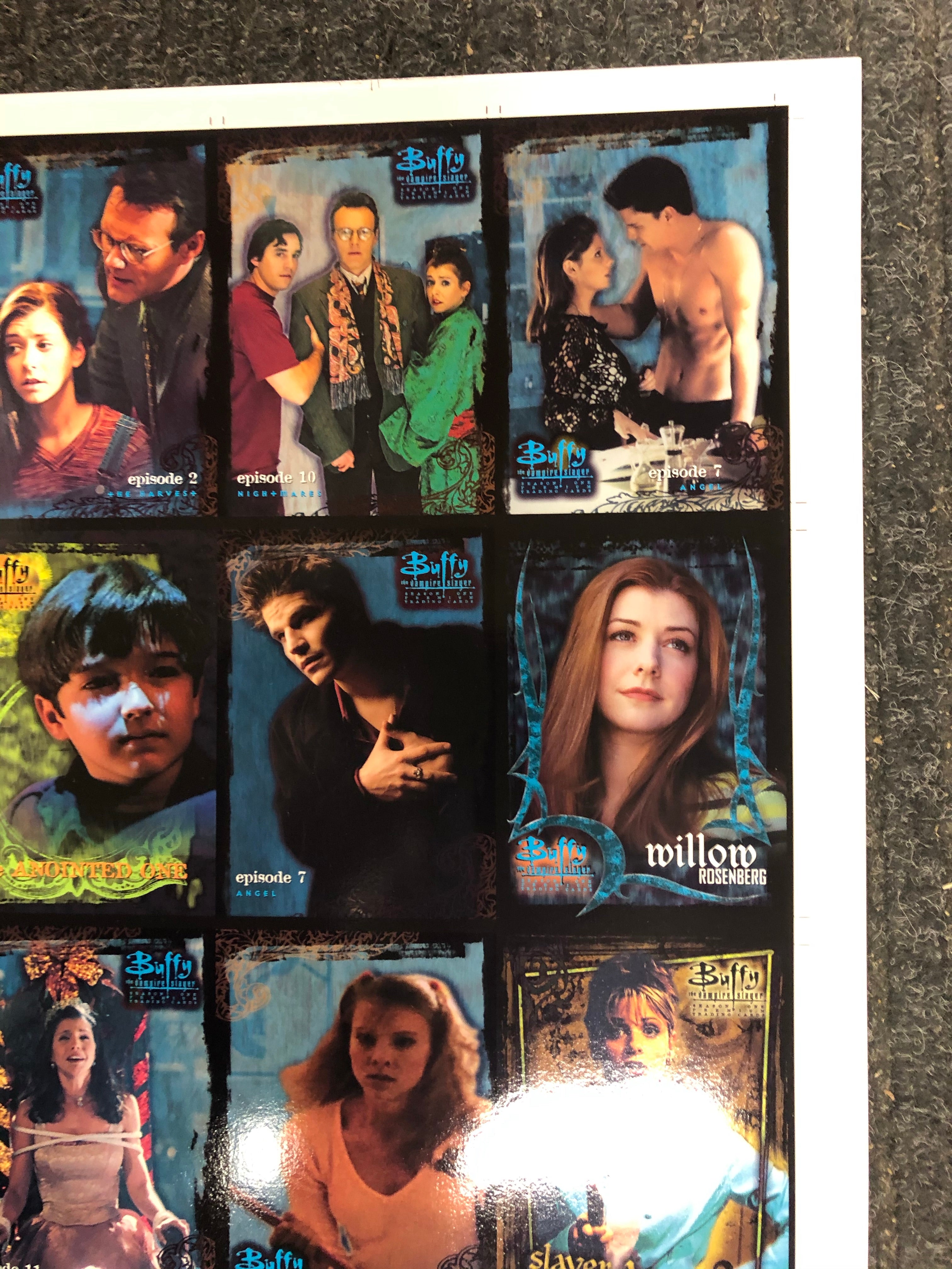 Buffy the Vampire Slayer series 1 uncut card sheet set 1990