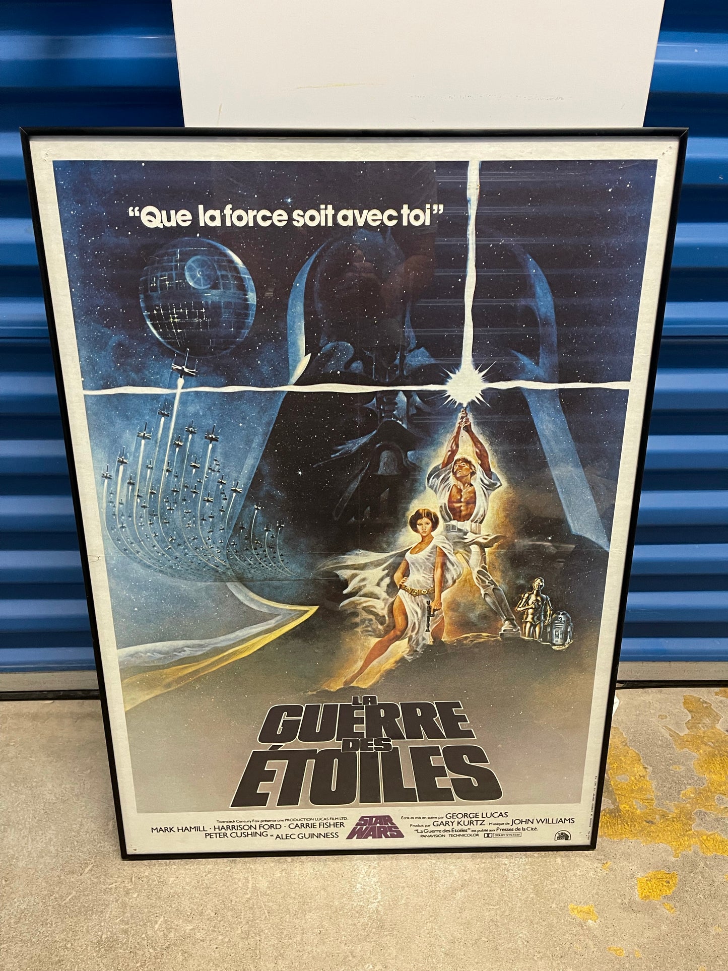 Star Wars rare framed French version vintage movie poster 1991