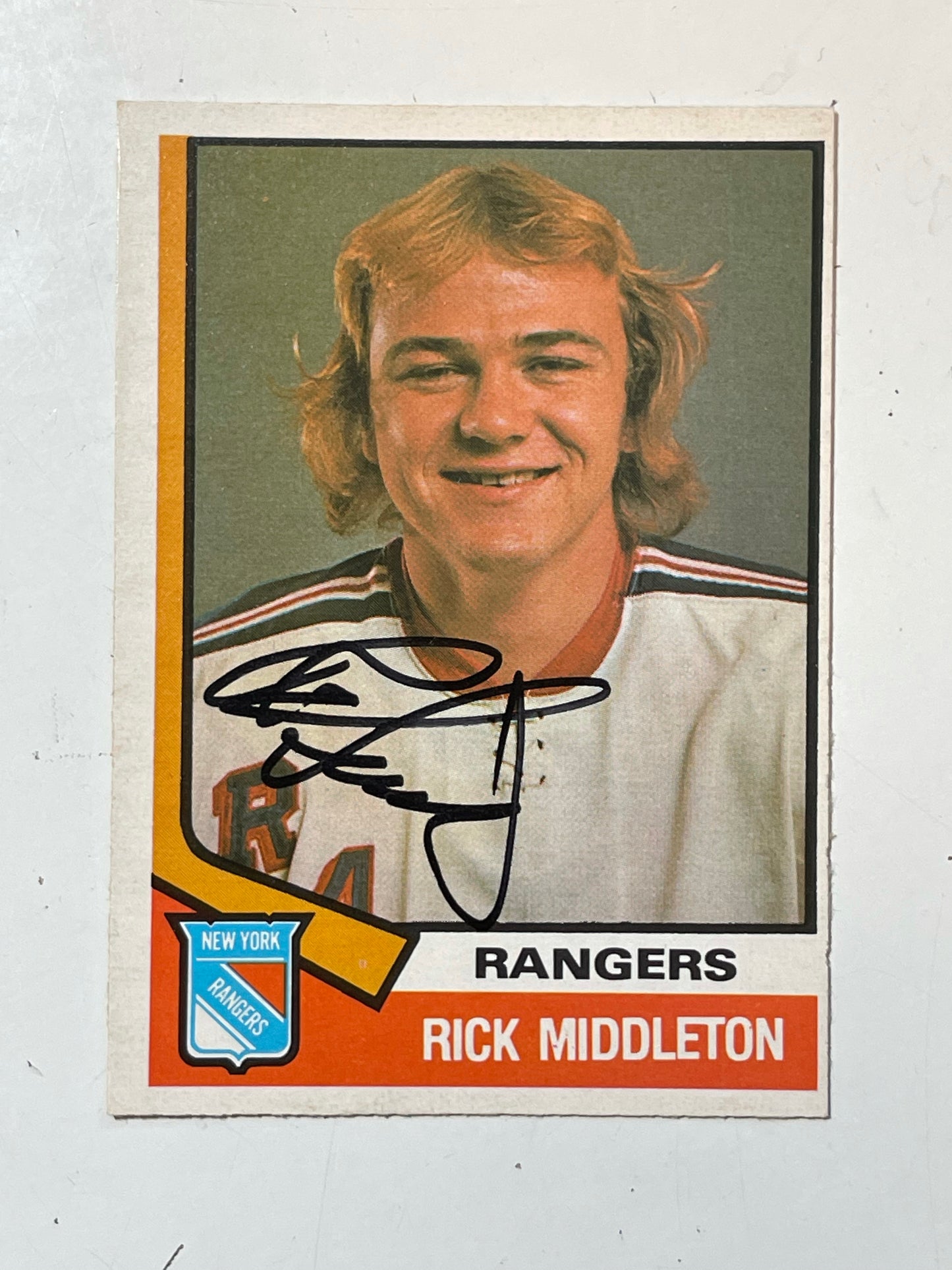 Rick Middleton autograph in person opc rookie hockey card with COA