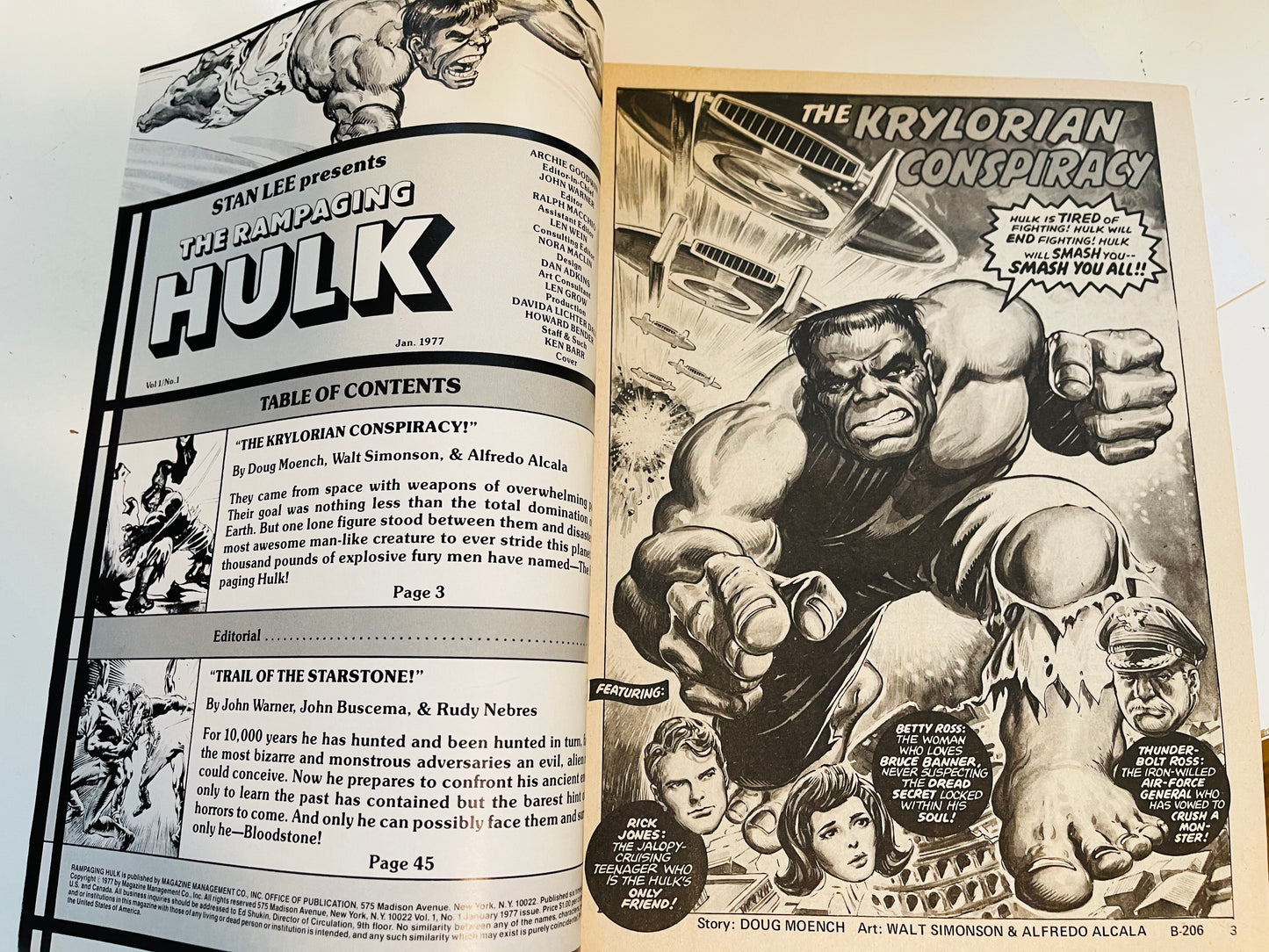 The Rampaging Hulk #1 high grade magazine comic book 1977