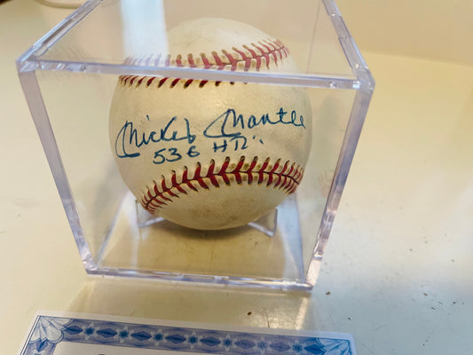 Mickey Mantle autographed baseball with case and COA