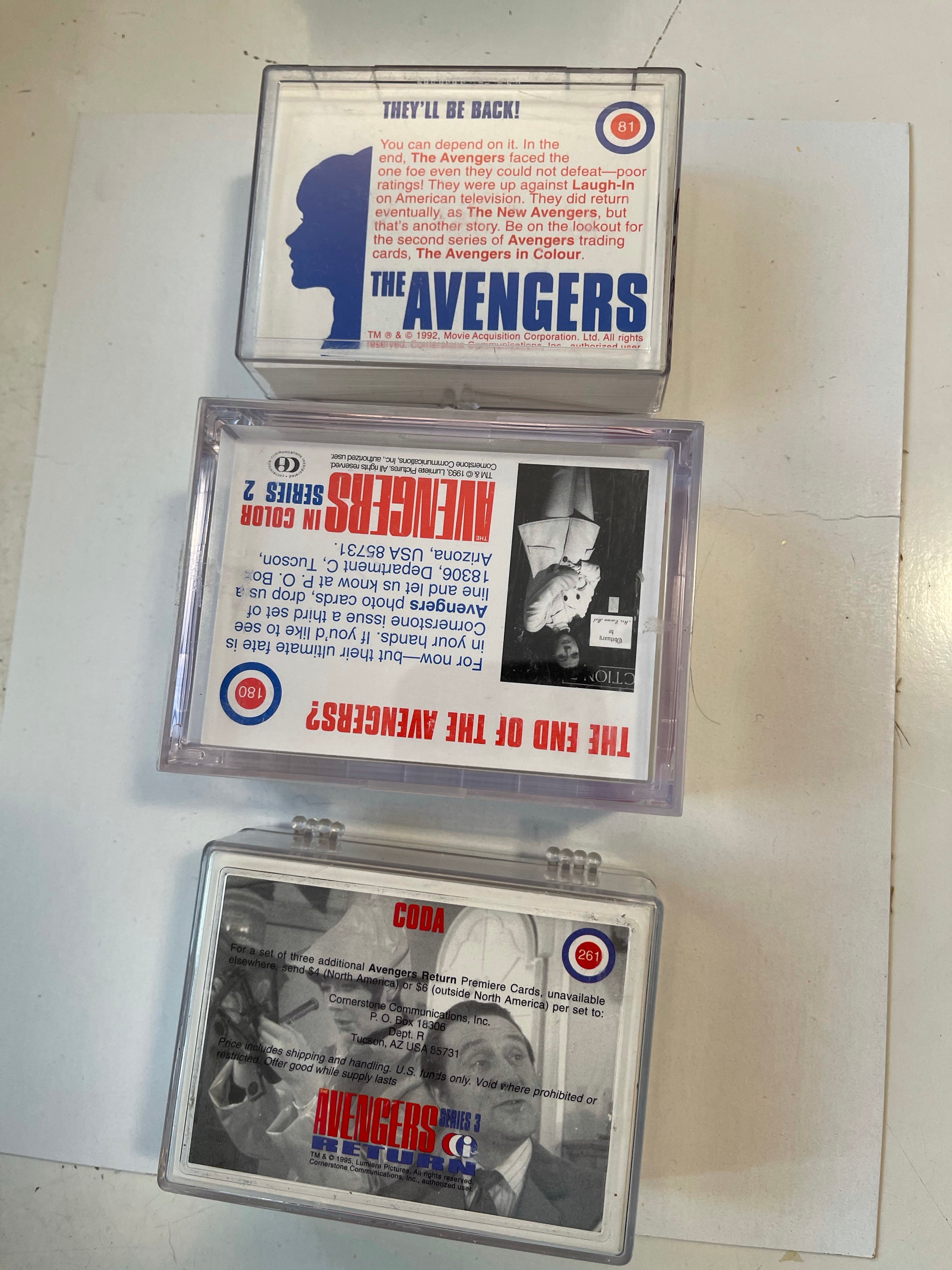 Avengers TV show series 1,2 and 3 complete card sets 1992-95