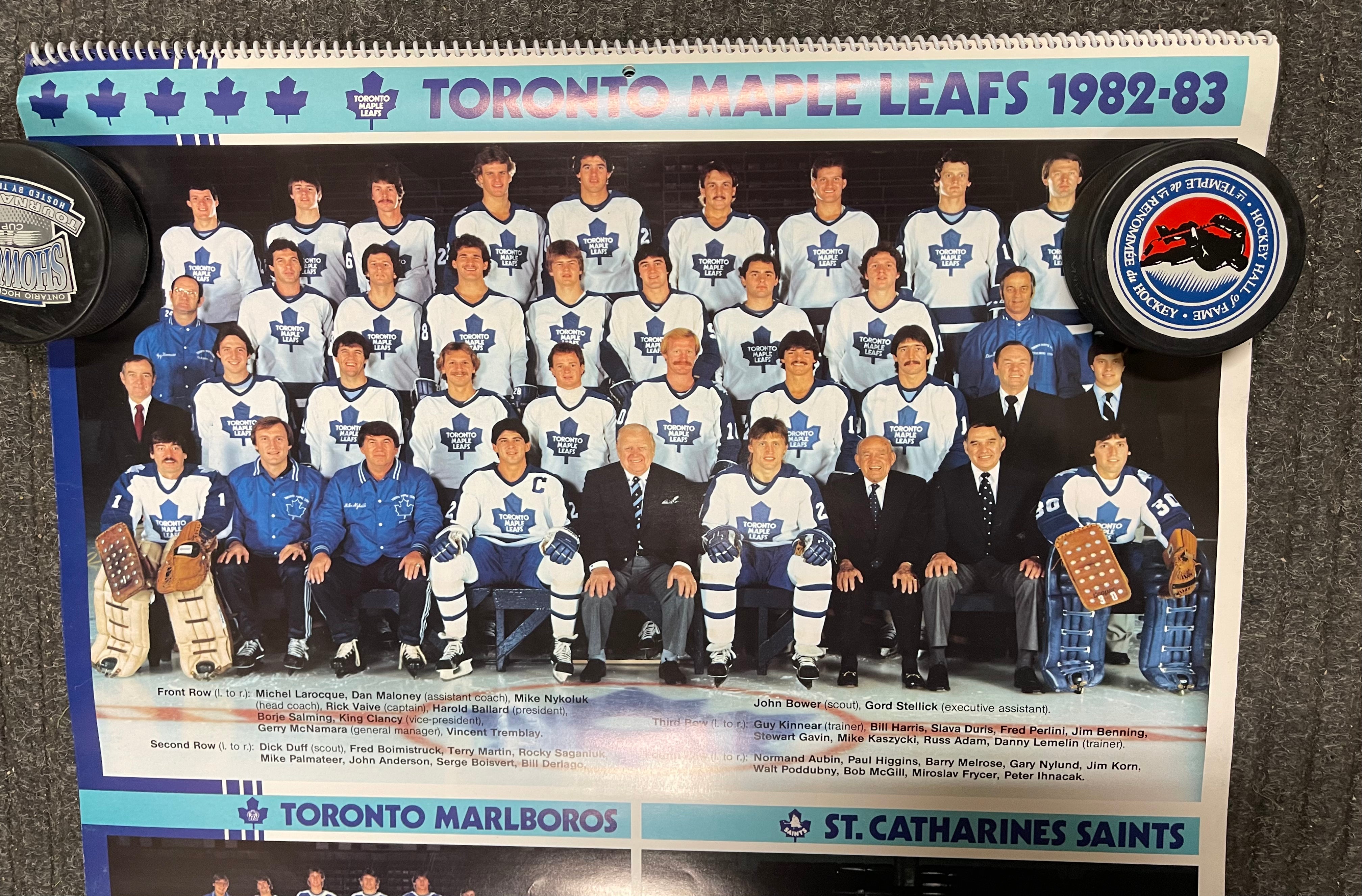 Toronto Maple Leafs Dominion Grocery rare full hockey calendar 1982