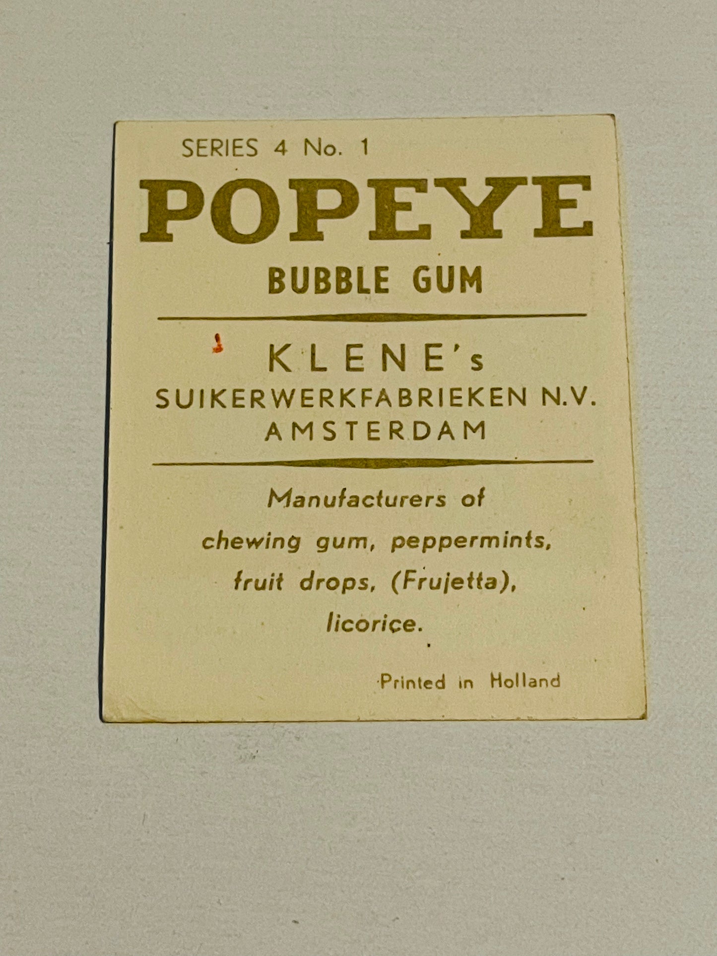 Popeye rare #1 card 1954