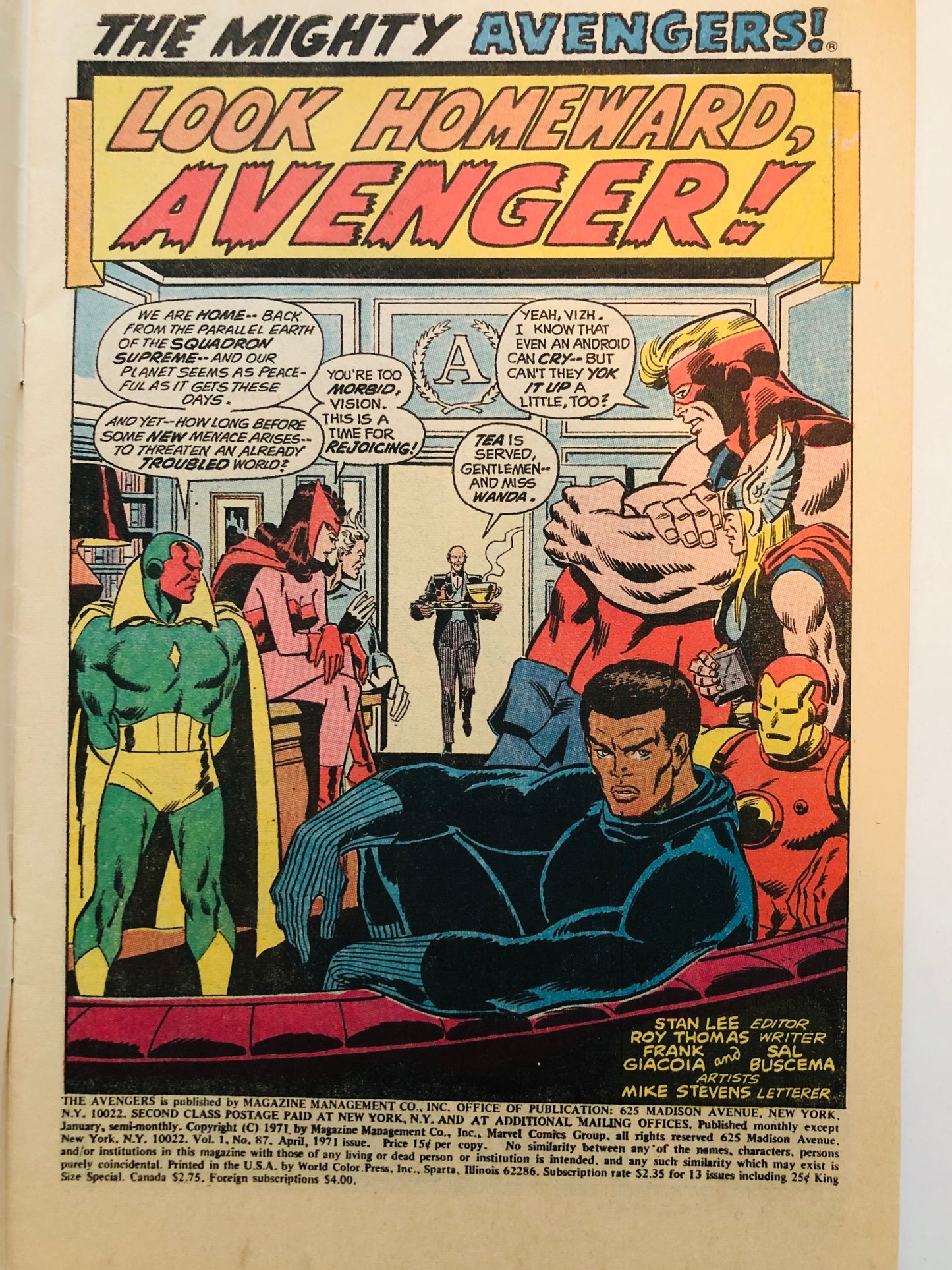 Avengers #87 Black Panther origin comic book 1971