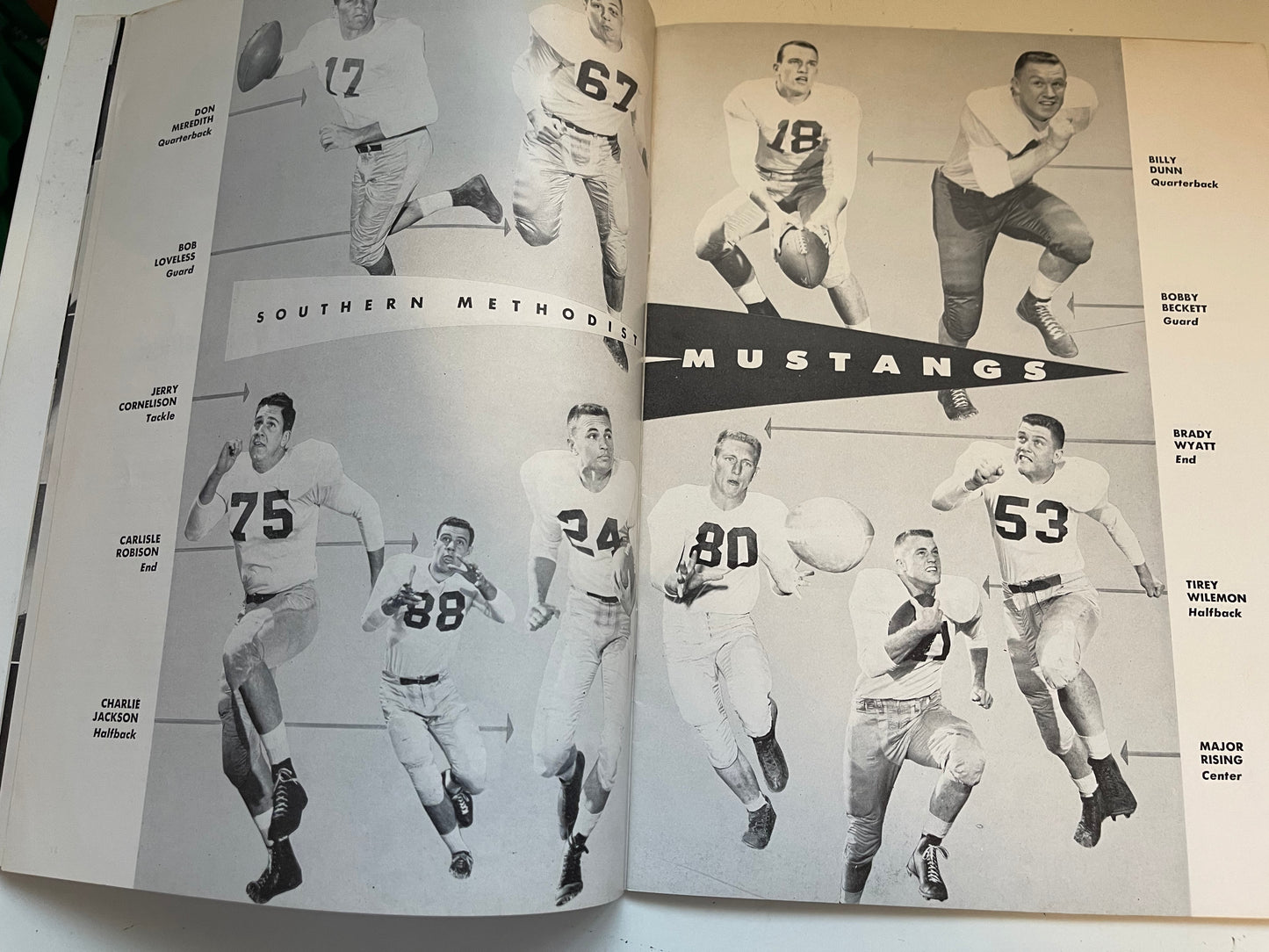 South Methodist vs California football game program 1957