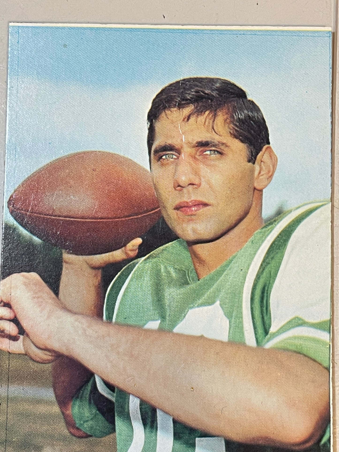 Joe Namath rare Topps Super blank back football card 1970