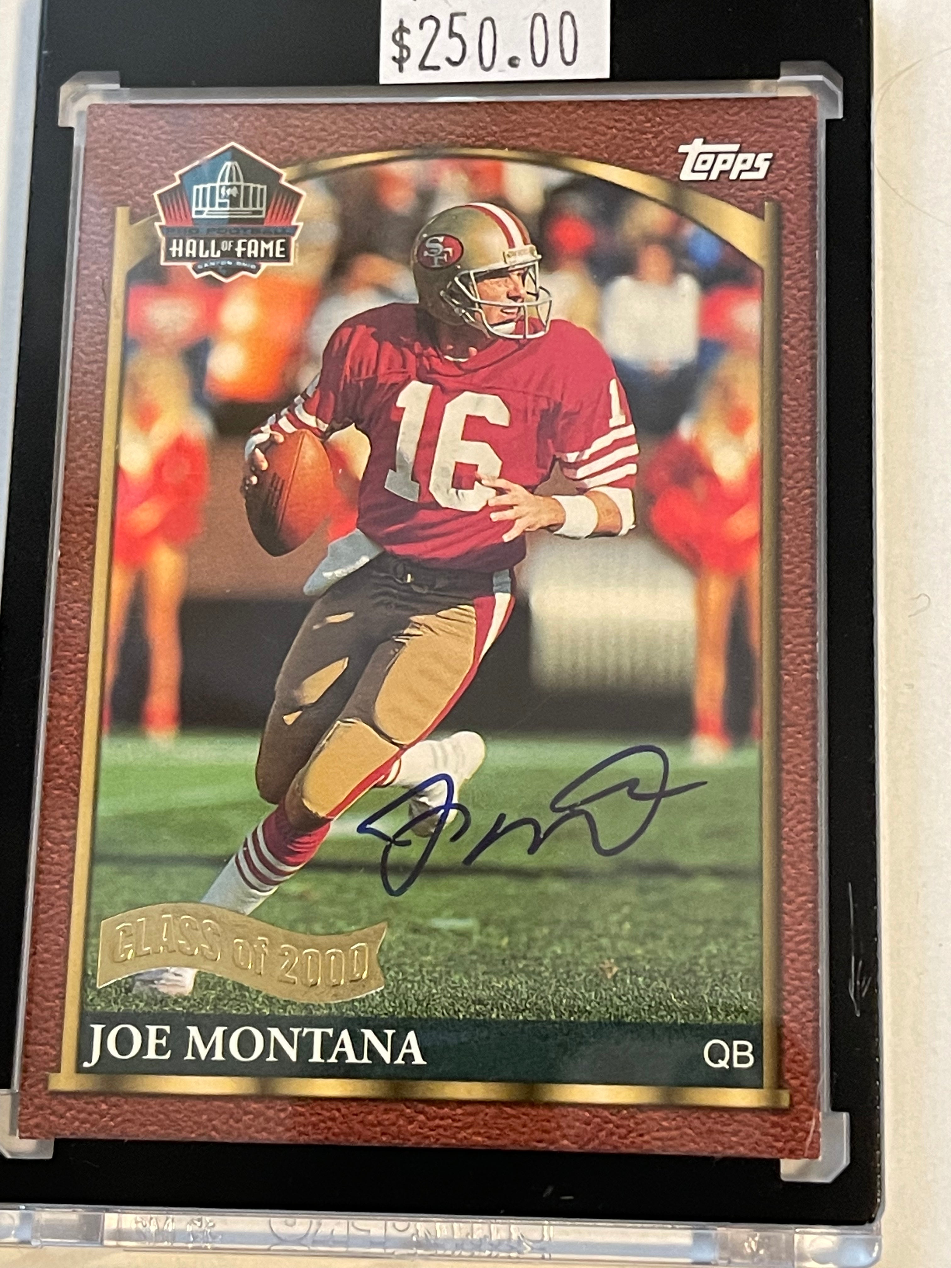 Joe Montana Football Hall of fame autograph card certified by Joe Montana company 2000
