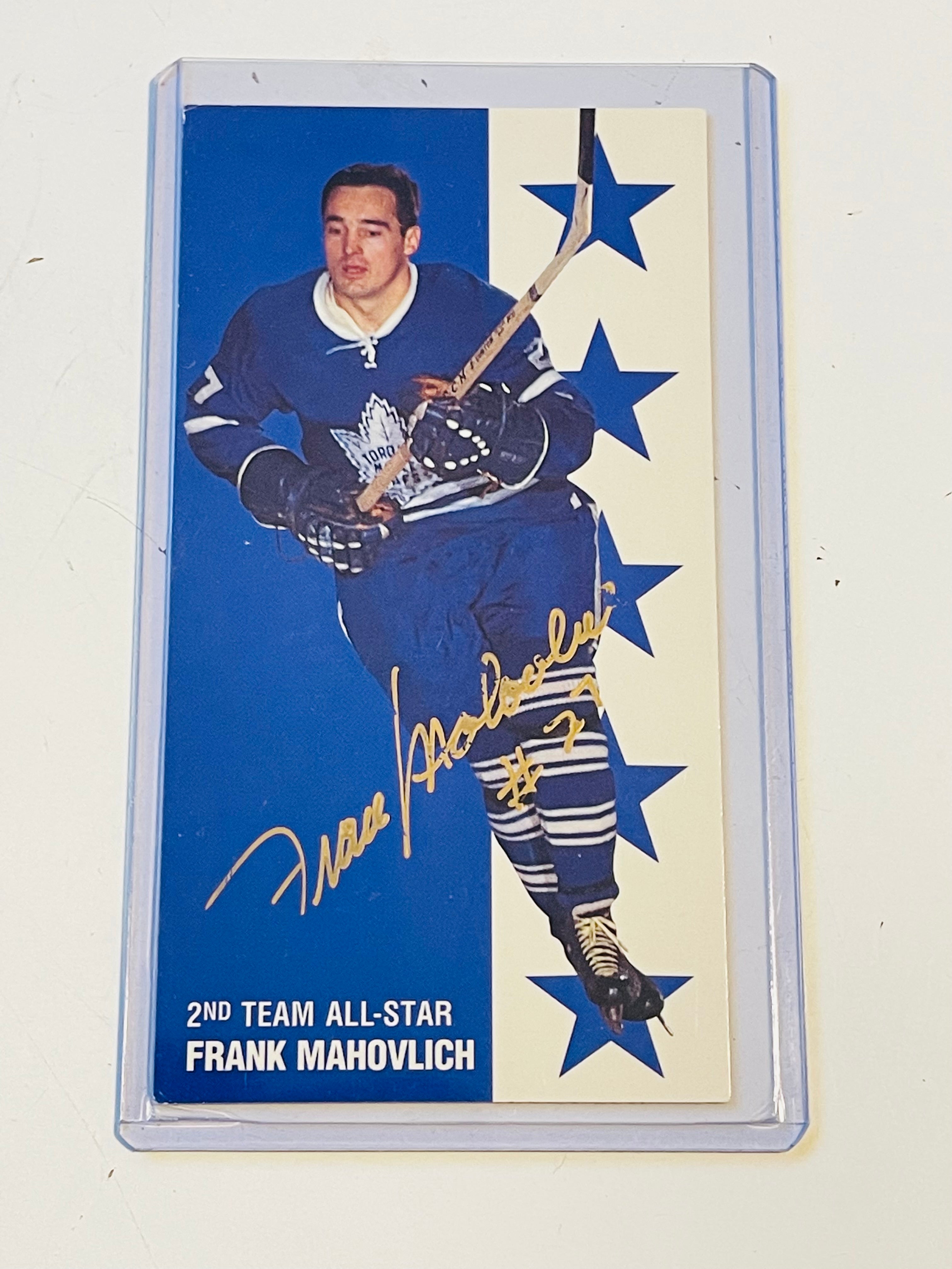 Frank Mahovlich Toronto Maple Leafs autograph hockey card with COA