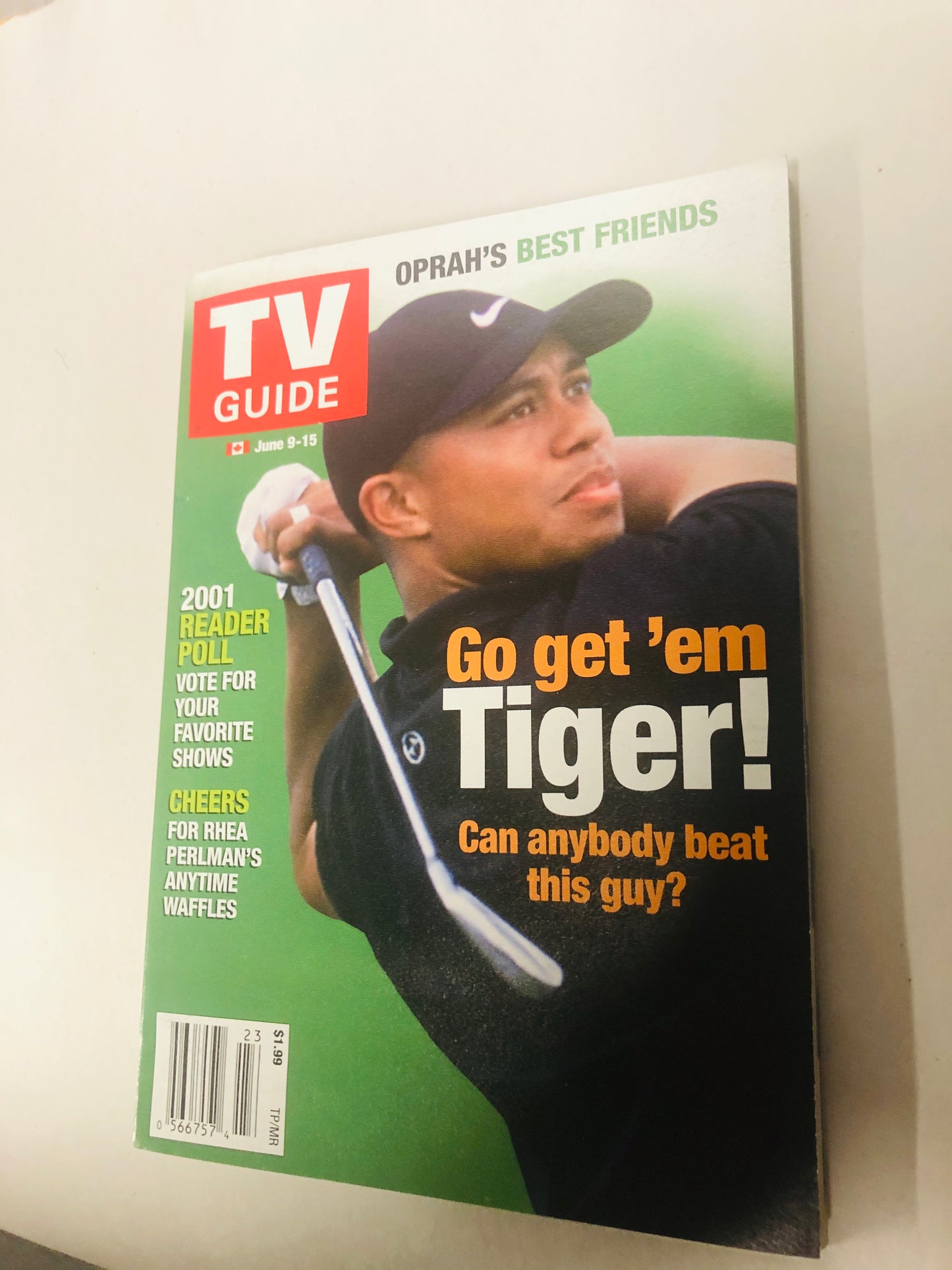 Tiger Woods rare TV guide rookie year 2001