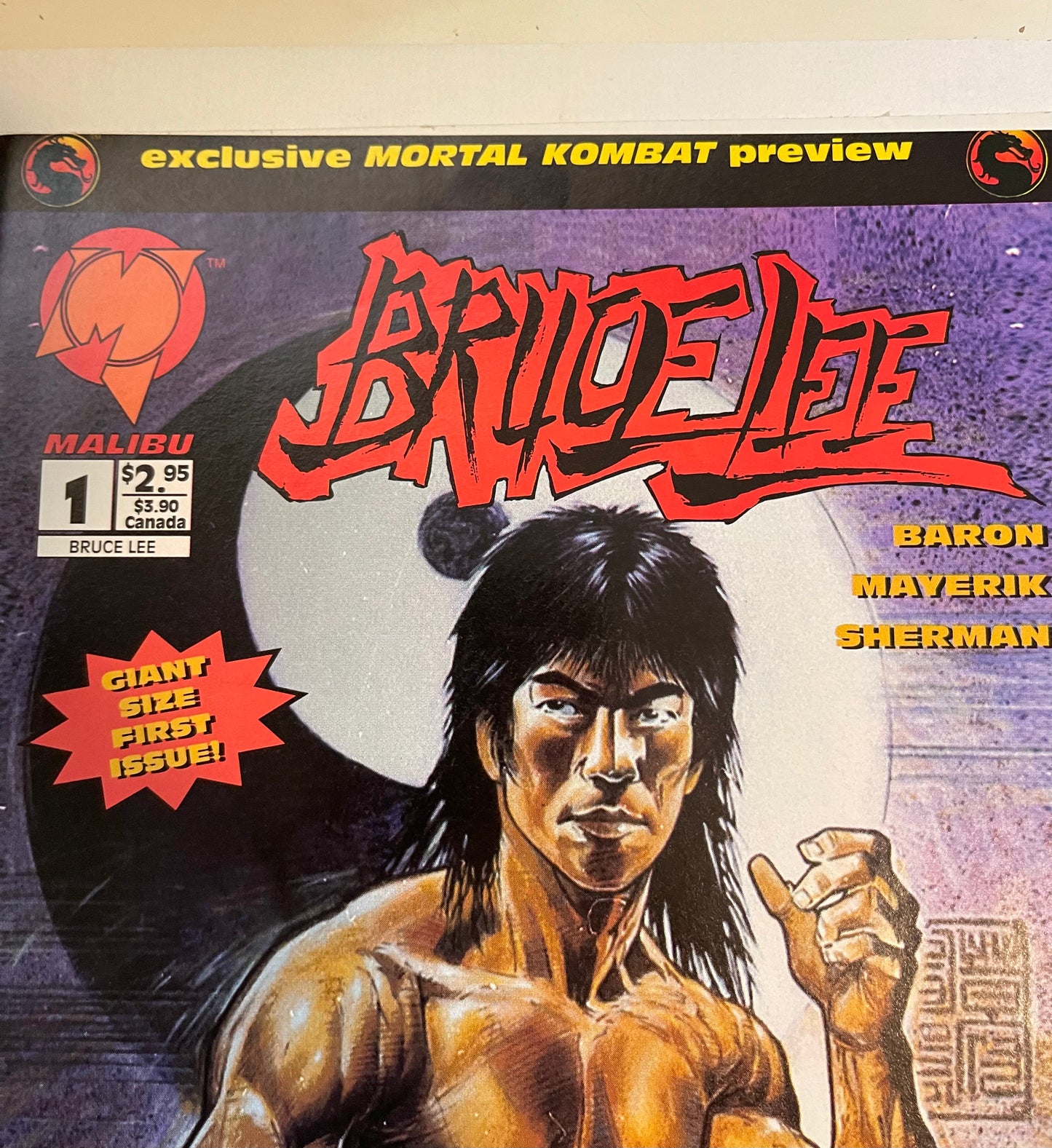 Bruce Lee comic with Mortal Combat preview 1990s