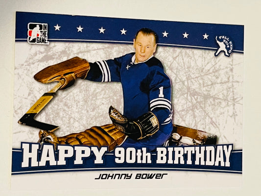 Johnny Bower rare 90th birthday limited issued hockey card 2014