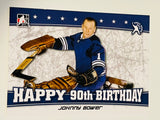 Johnny Bower rare 90th birthday limited issued hockey card 2014