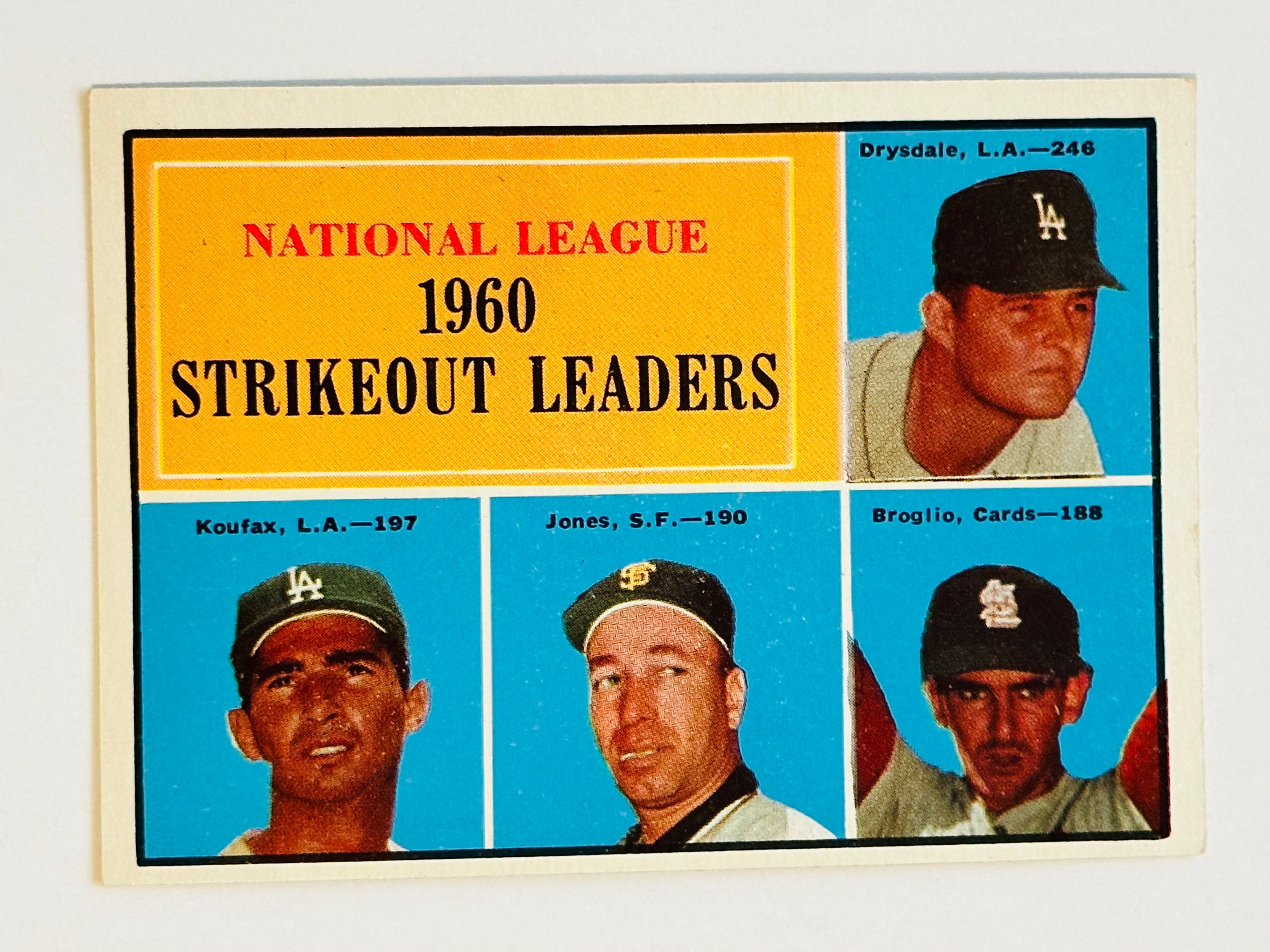Sandy Koufax and Don Drysdale Topps high grade baseball card 1961