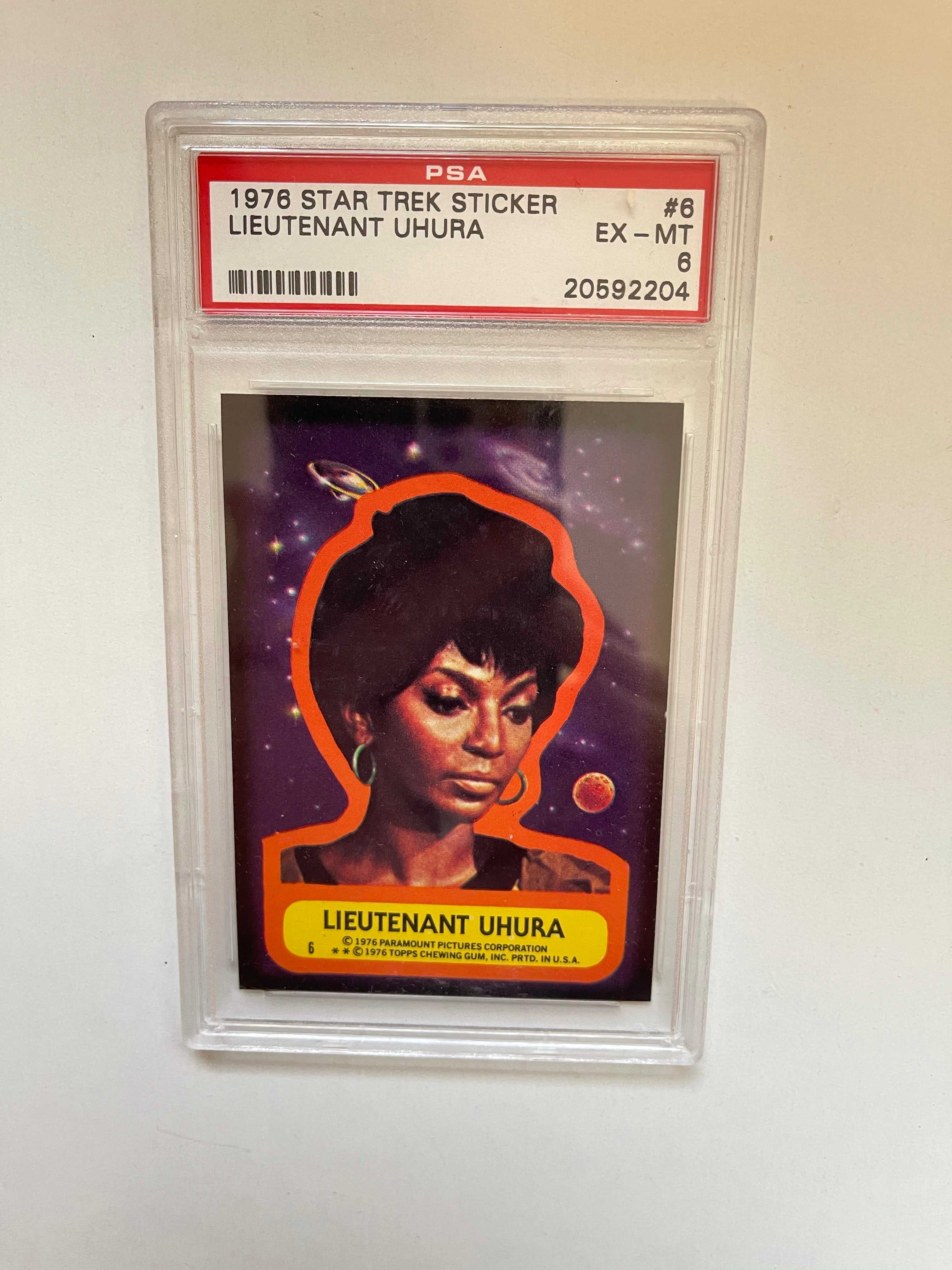 Star Trek Lieutenant Uhura PSA 6 Trek sticker 1976