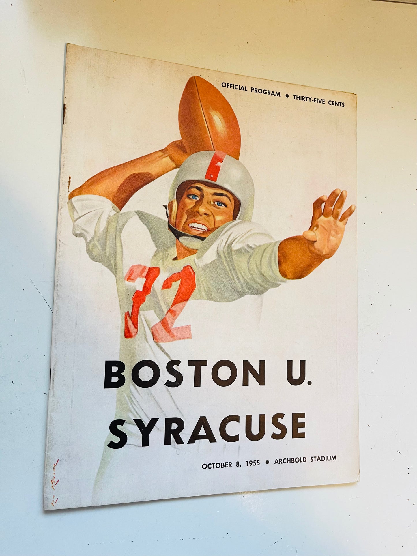 Boston Vs Syracuse football program 1955