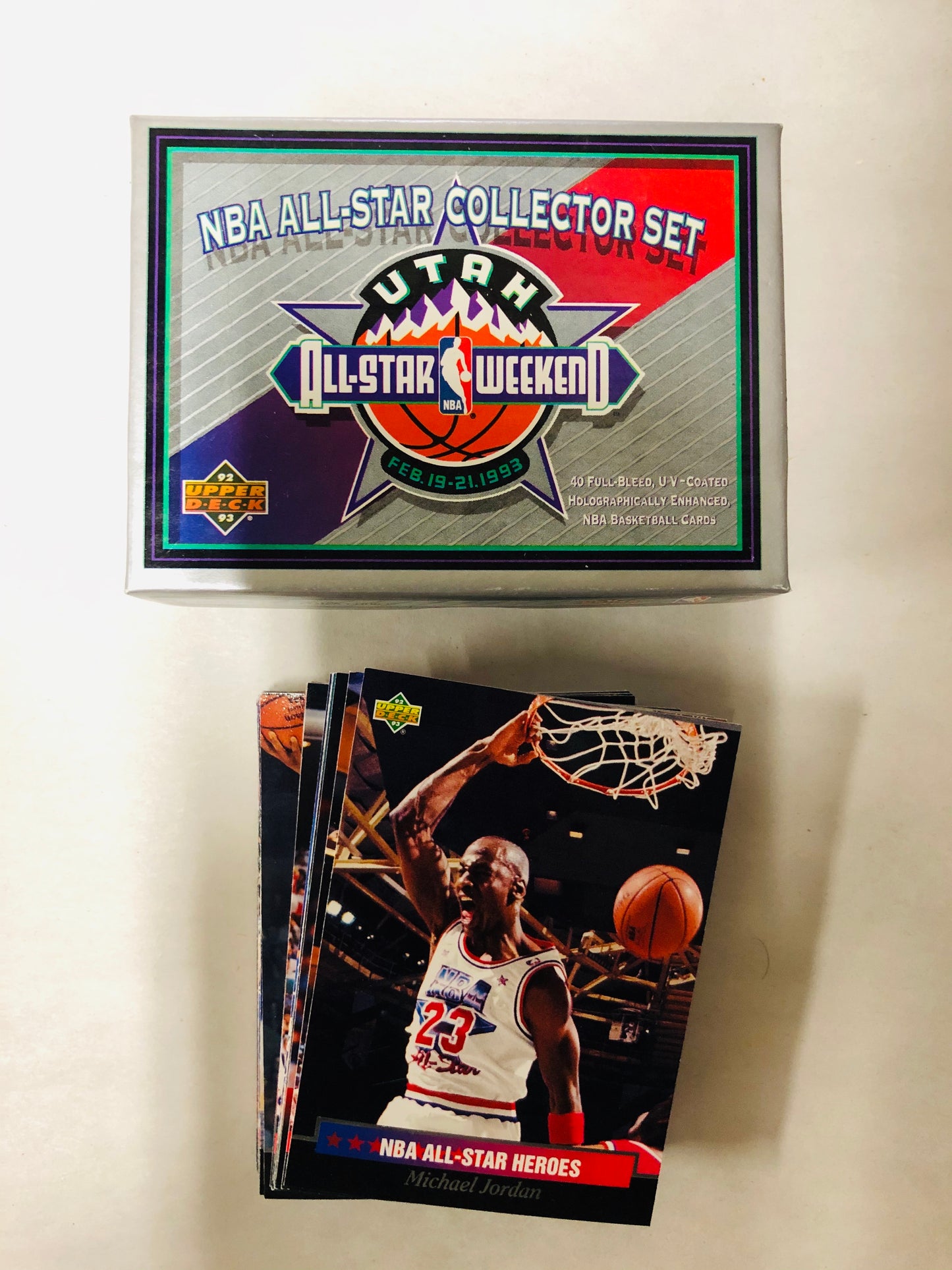 Michael Jordan and superstars NBA all star basketball cards set 1992