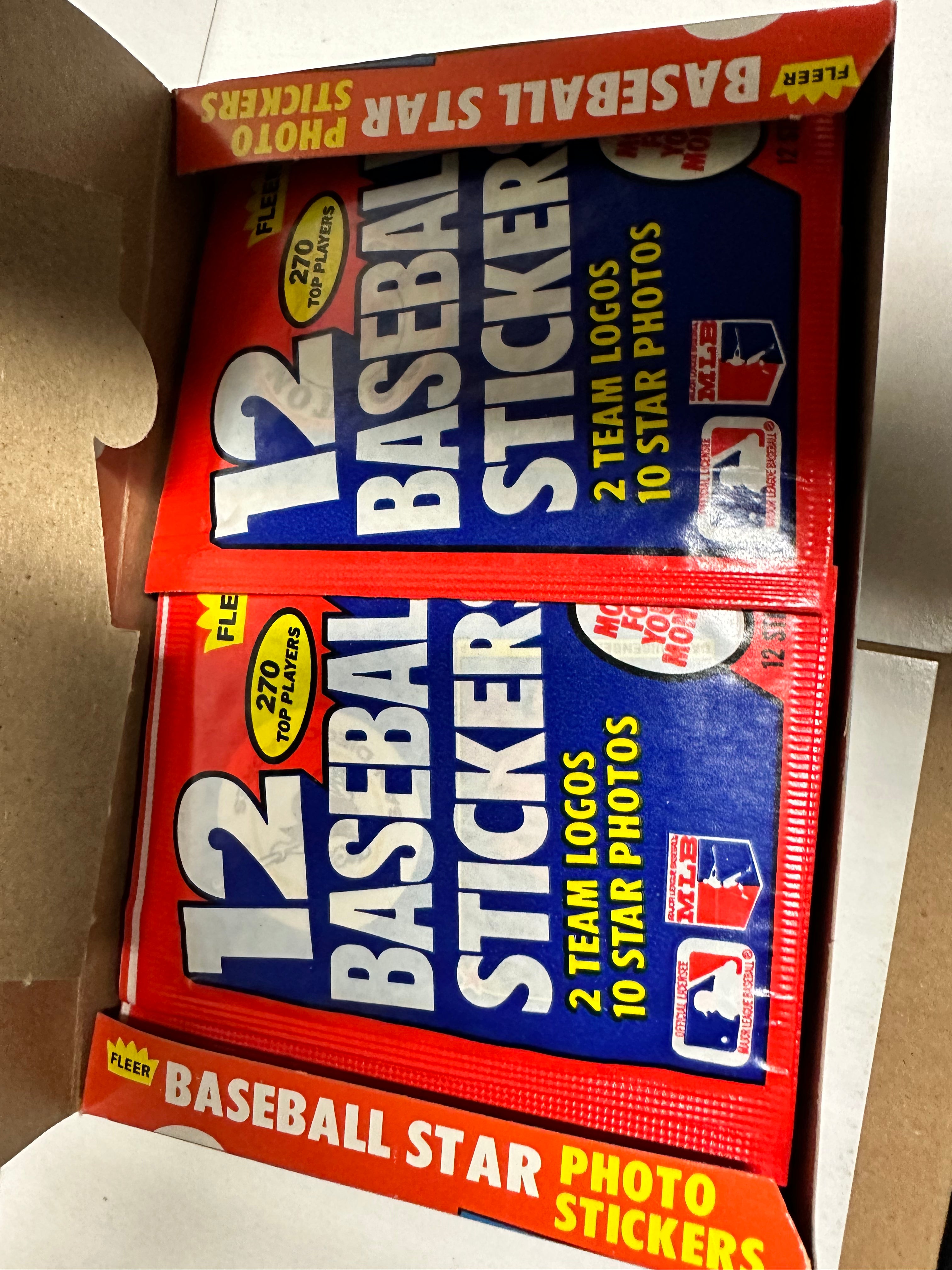 1983 Fleer baseball stickers 48 packs box