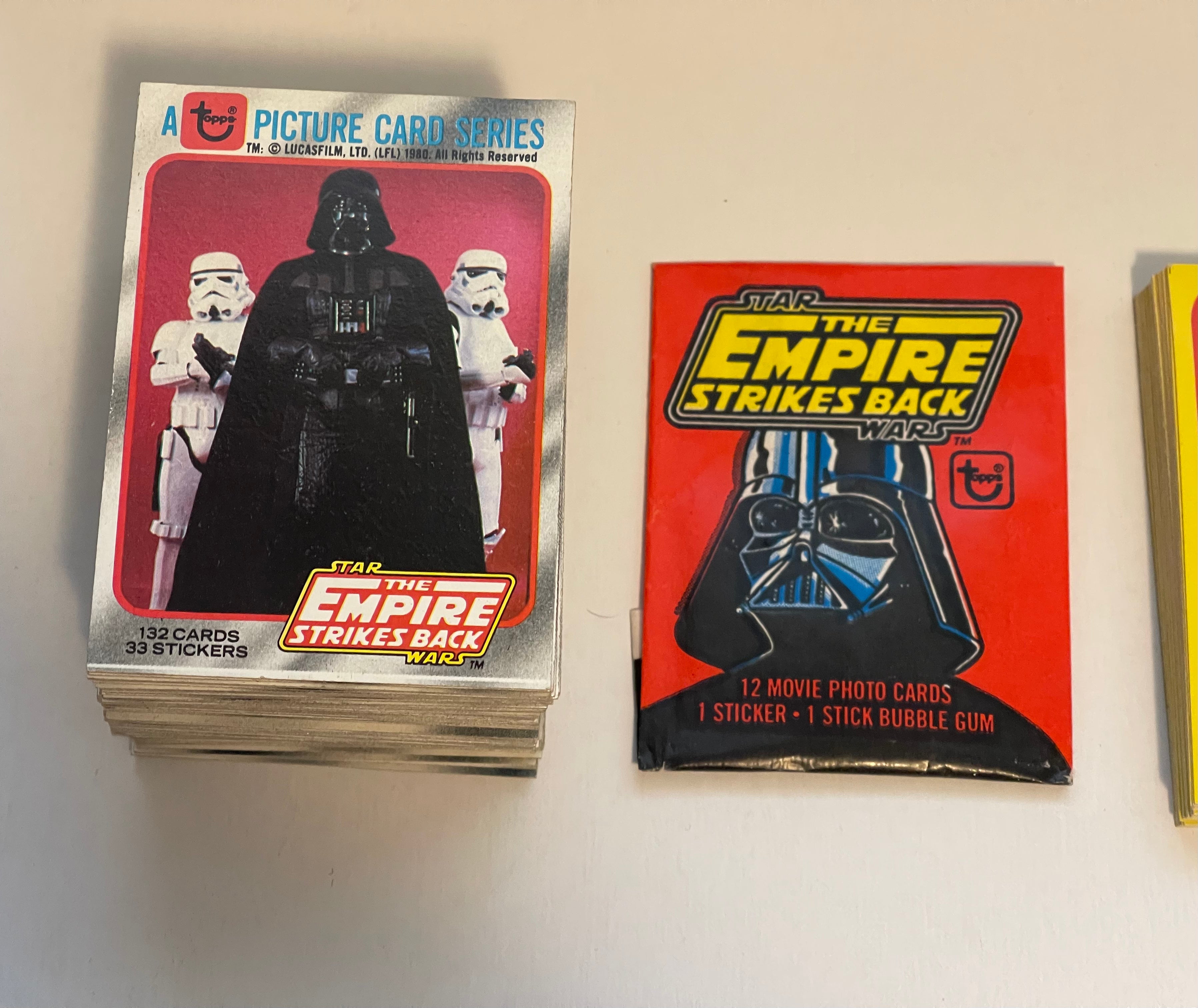 Empire Strikes Back series 1 rare cards and stickers high grade condition cards set 1980