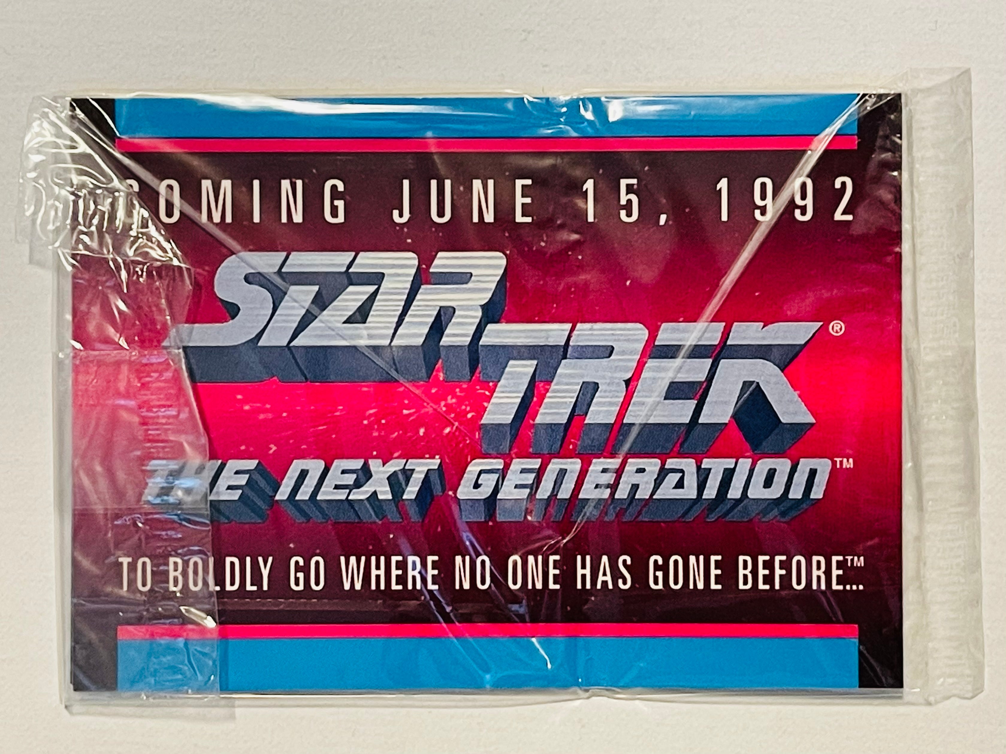 Star Trek Next Generation TV show rare 4 cards factory sealed promo set 1992