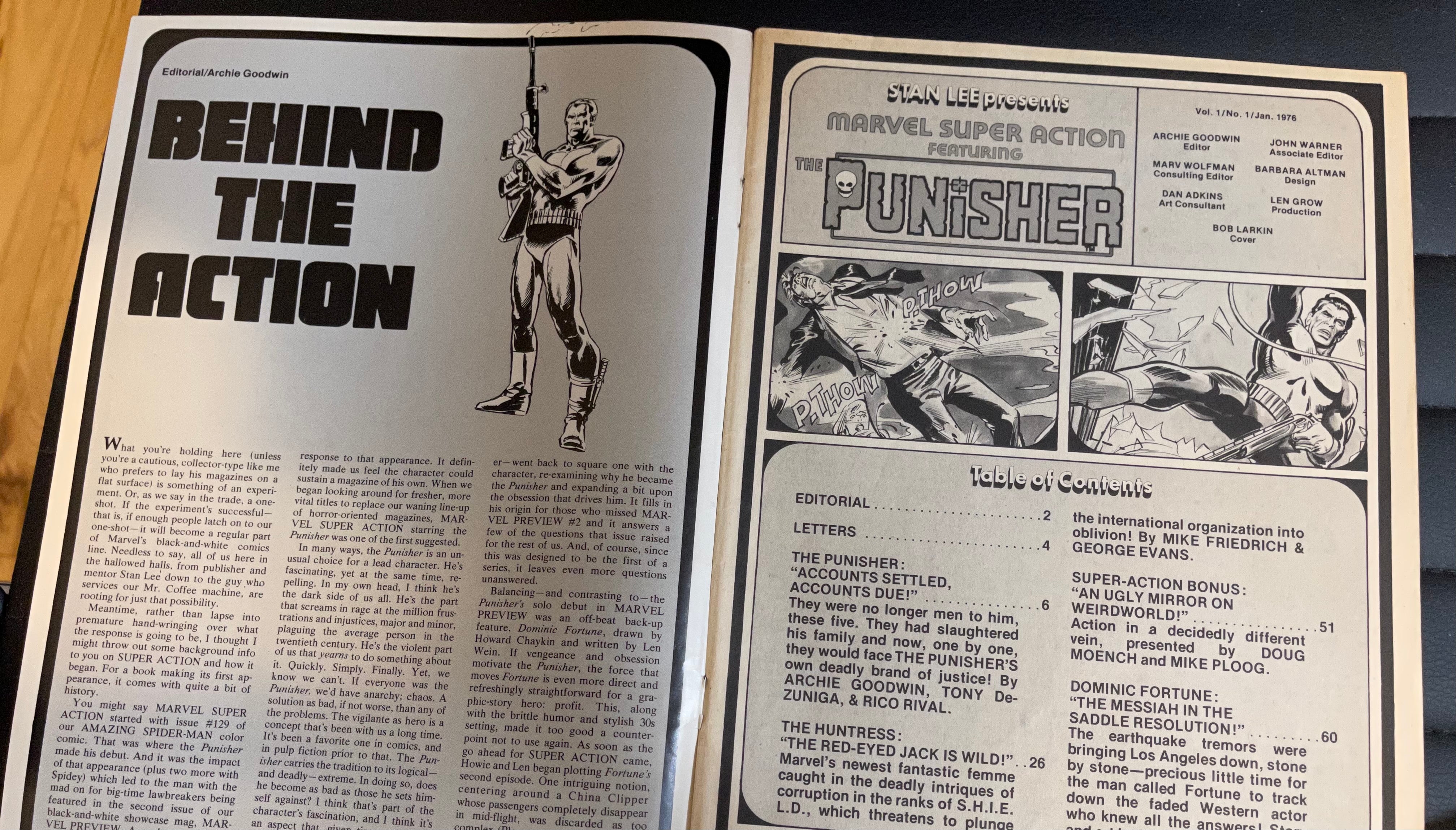 Marvel Super Action Featuring the Punisher comic magazine 1976