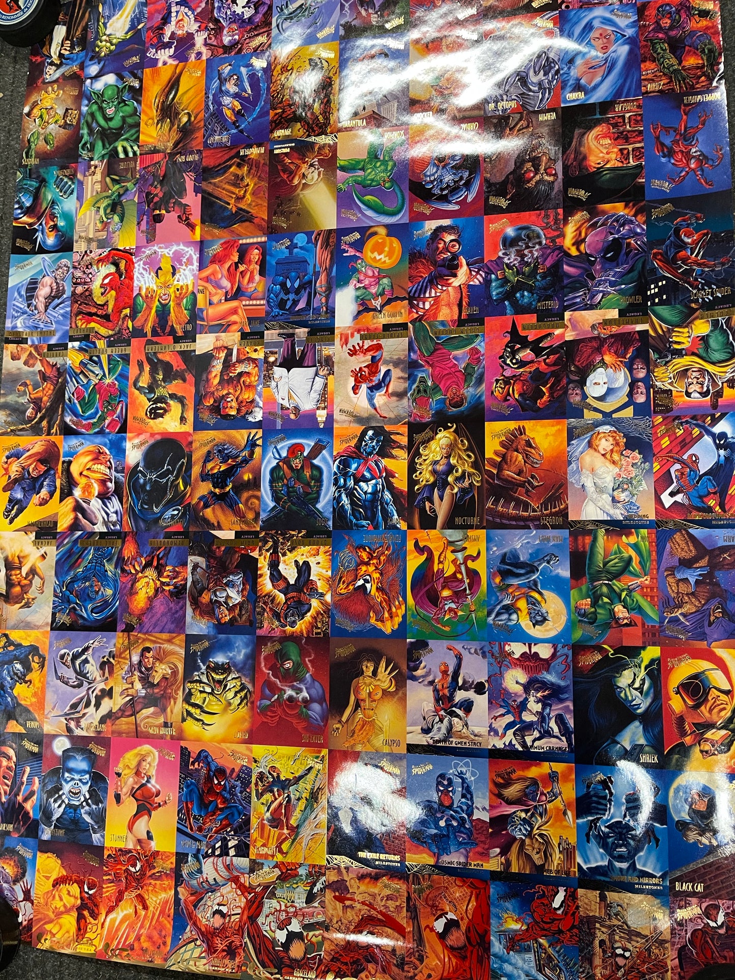 Fleer Ultra Spider-Man rare paper cards poster sheet 1995