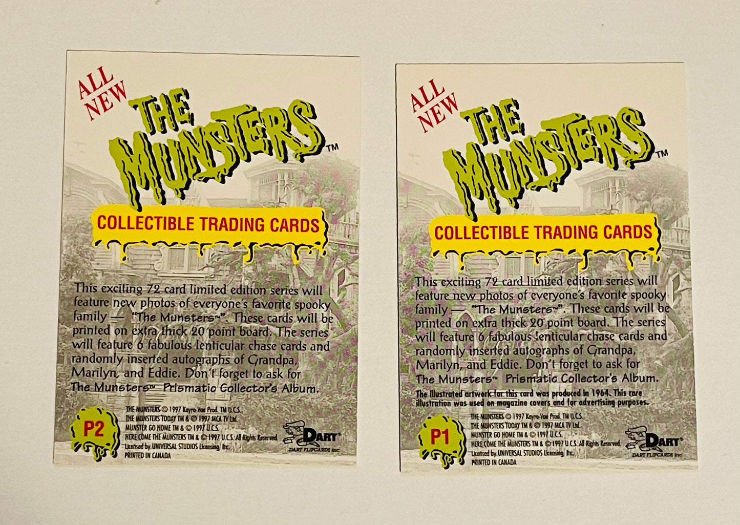 The Munsters rare two cards promo set 1997