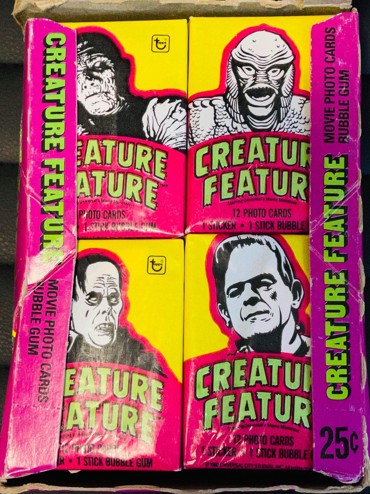 1980 Topps Creature Feature Universal Movie Monsters 36 sealed packs cards box