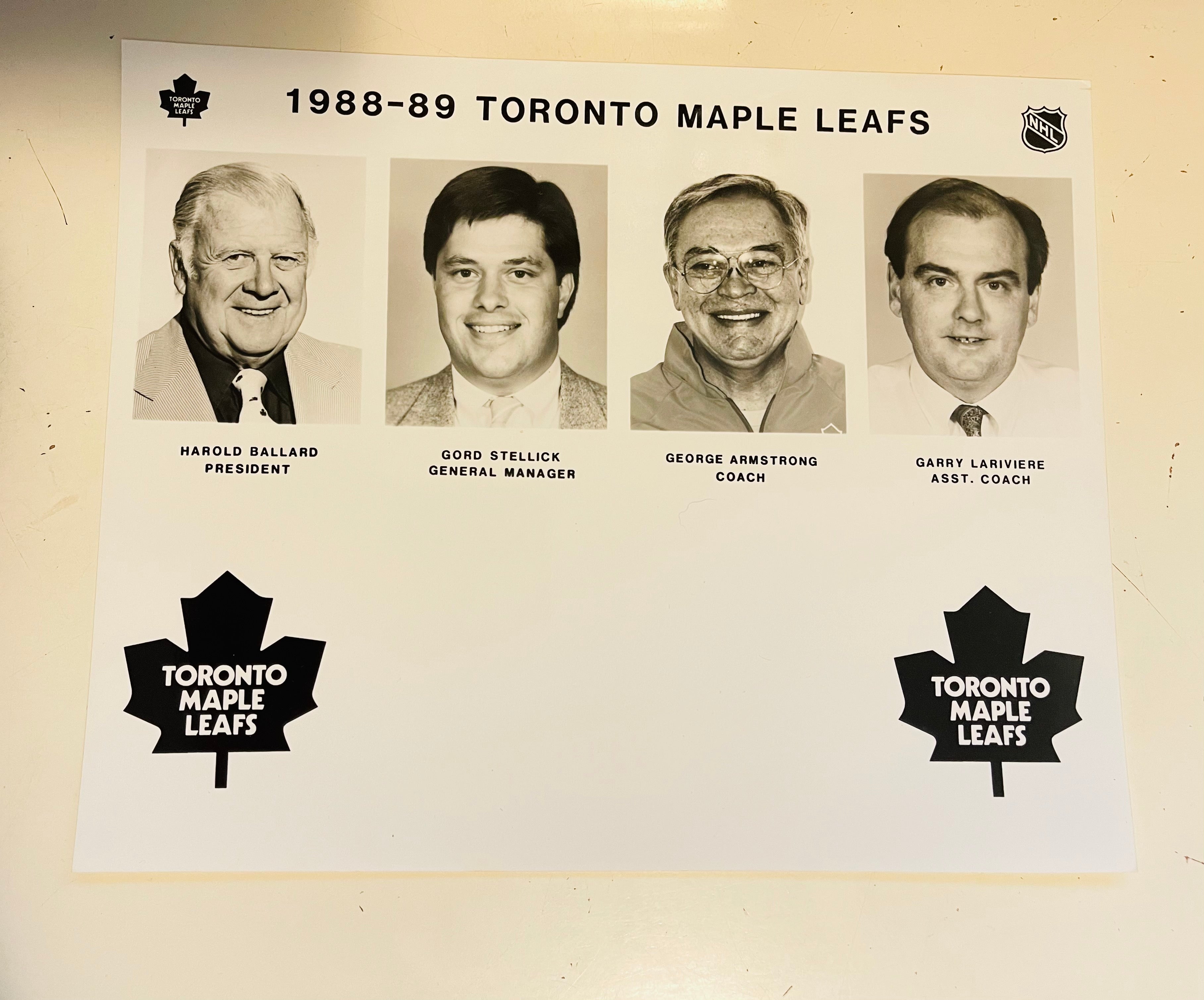 1988/89 Toronto Maple Leafs hockey 5 different press media team photos set