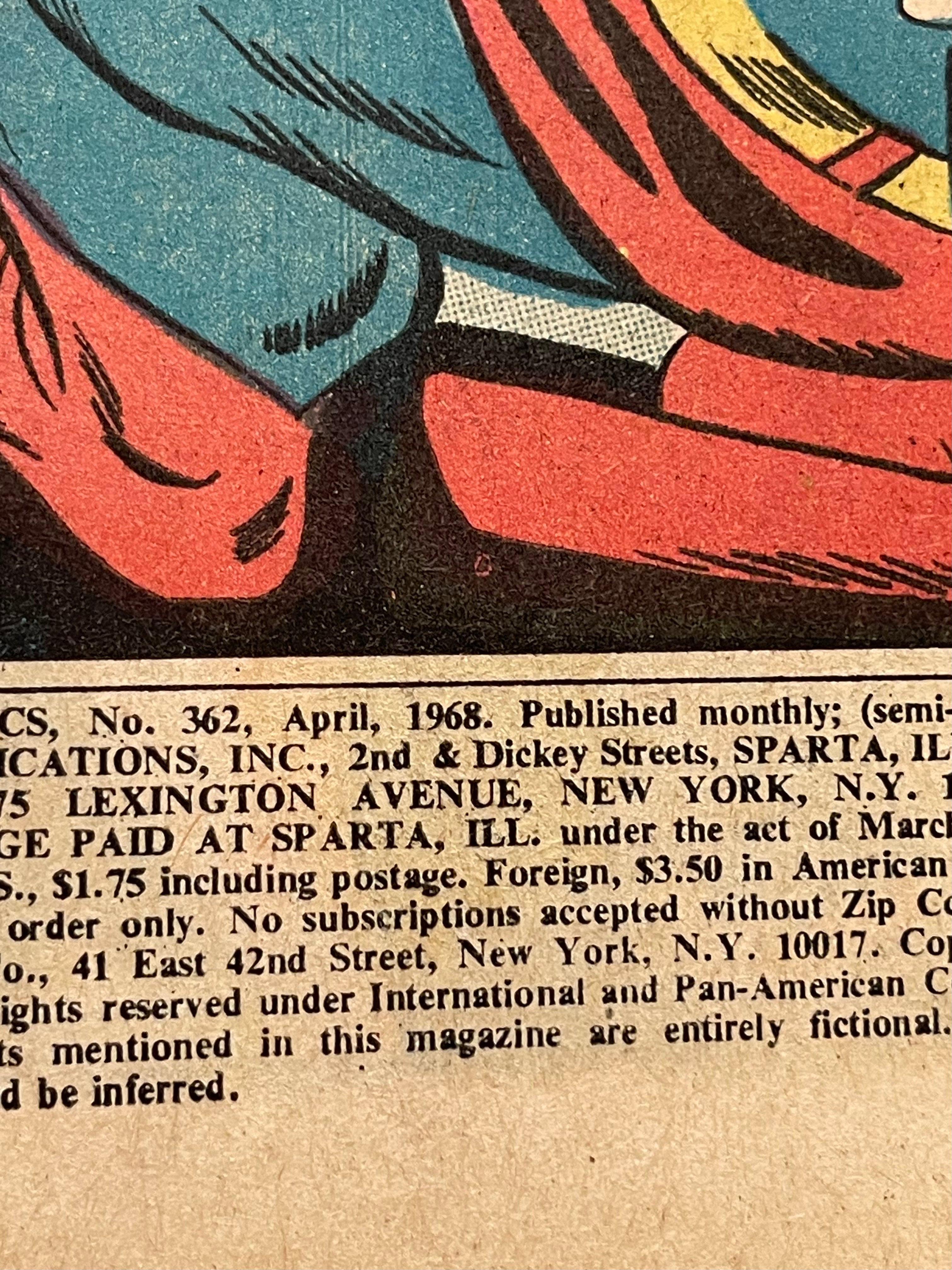 Action comics Superman #362 comic book 1969