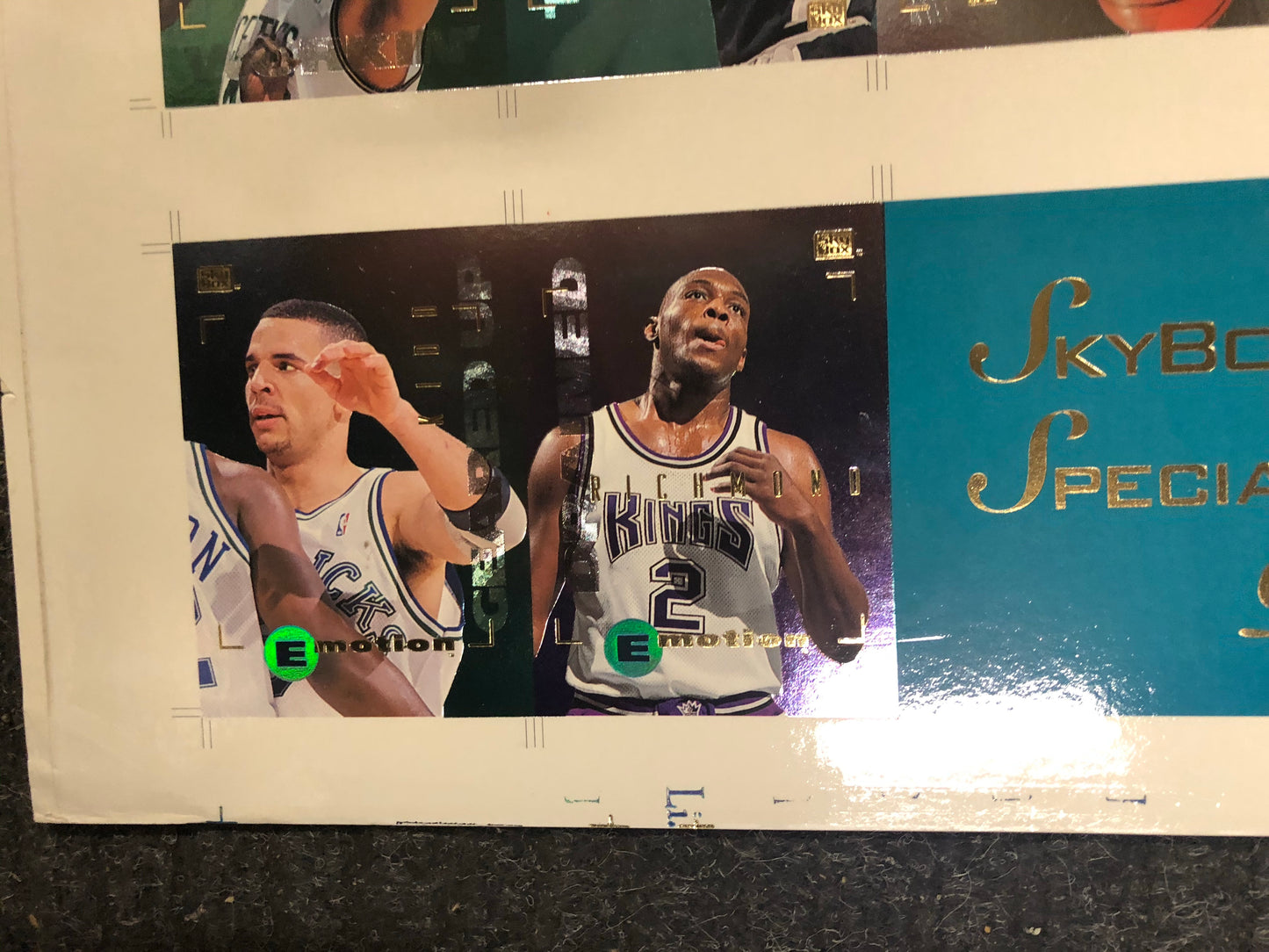 1995 Skybox basketball rare master series limited numbered press cards sheet