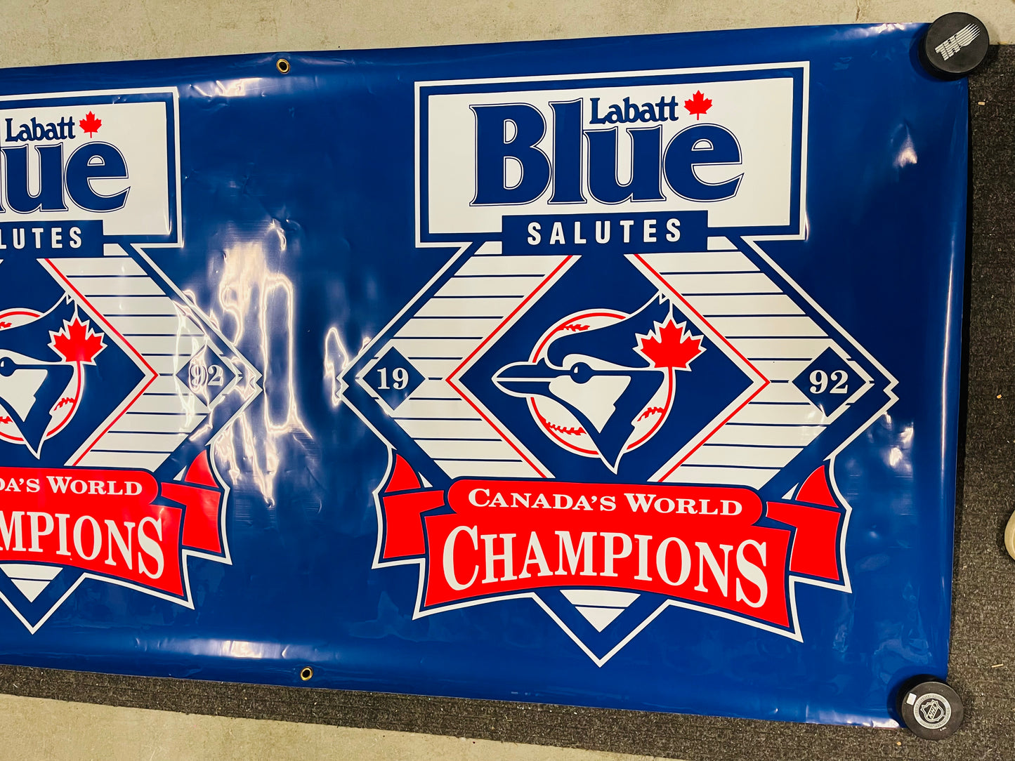 Toronto Blue Jays baseball rare large vintage vinyl 35x69 poster 1992