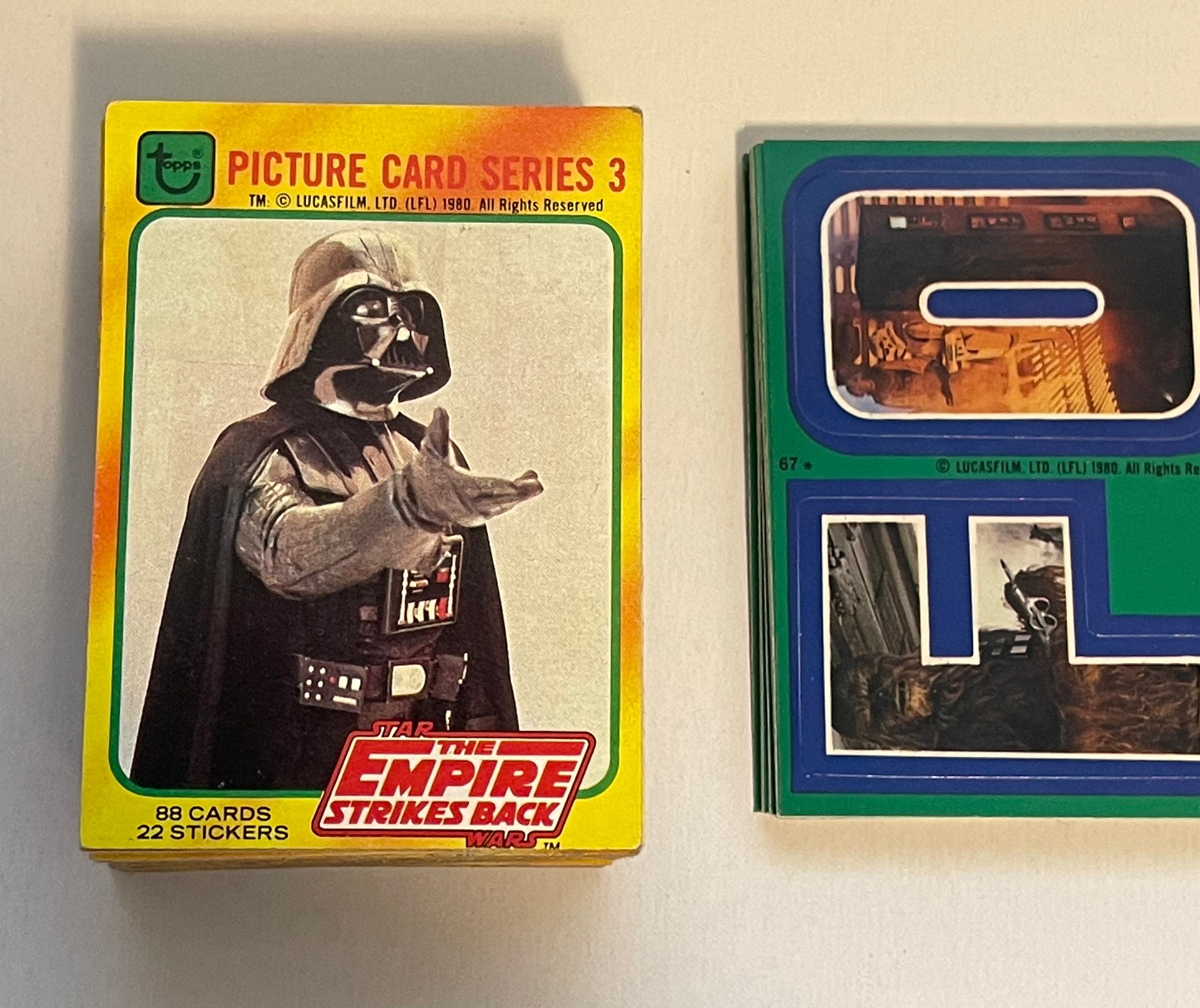 Star Wars Empire Strikes Back series 3 cards and stickers set 1981