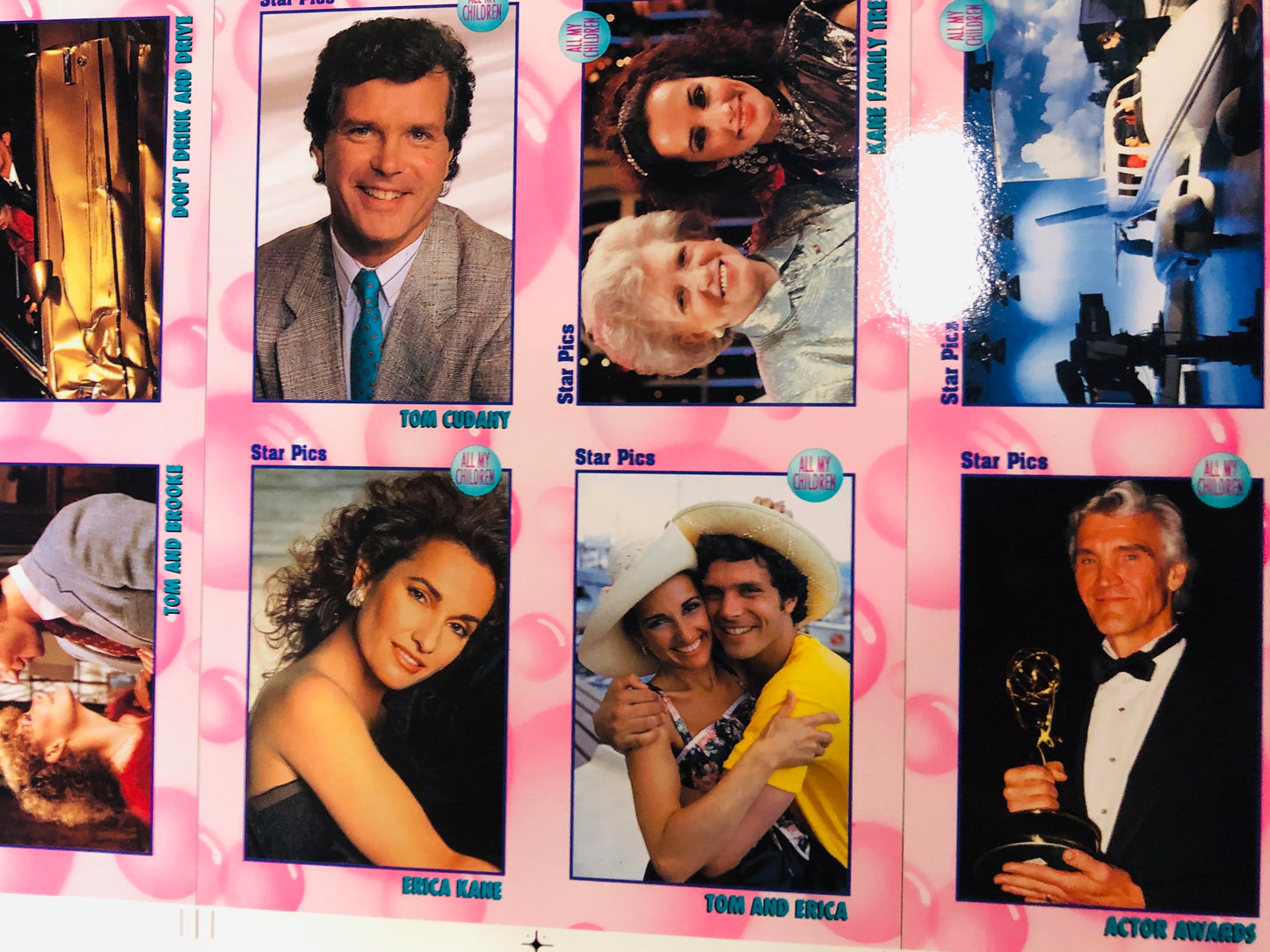 All My Children cards rare uncut card sheet Starpics 1991