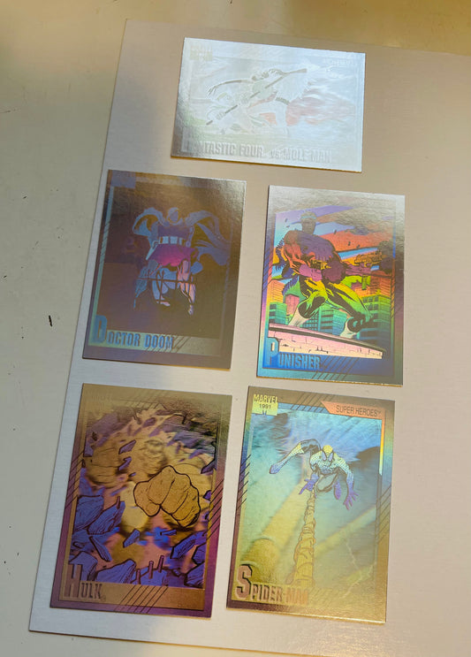 Marvel Universe series 1 rare hologram insert cards set