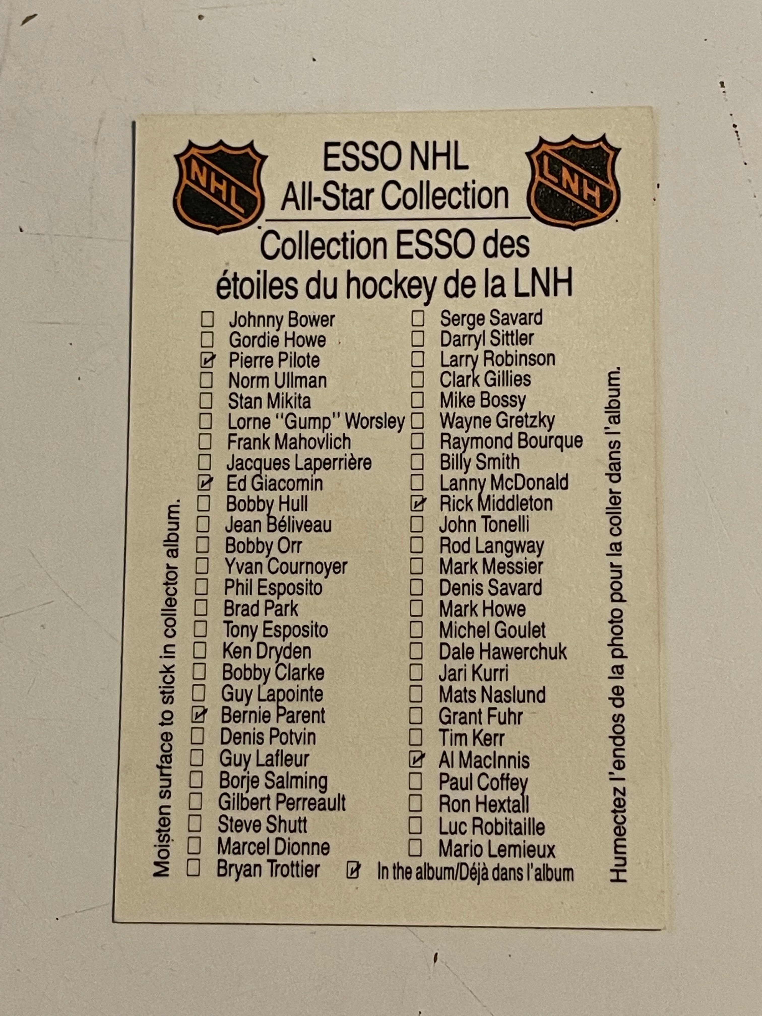 Tony Esposito autograph in person hockey card with COA