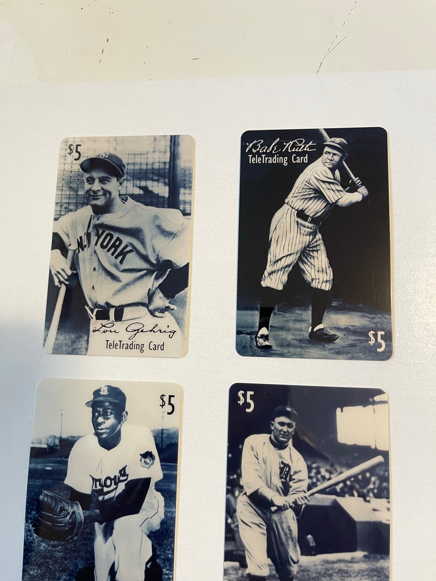 Babe Ruth, Ty Cobb and more 4 phonecards set 1990s