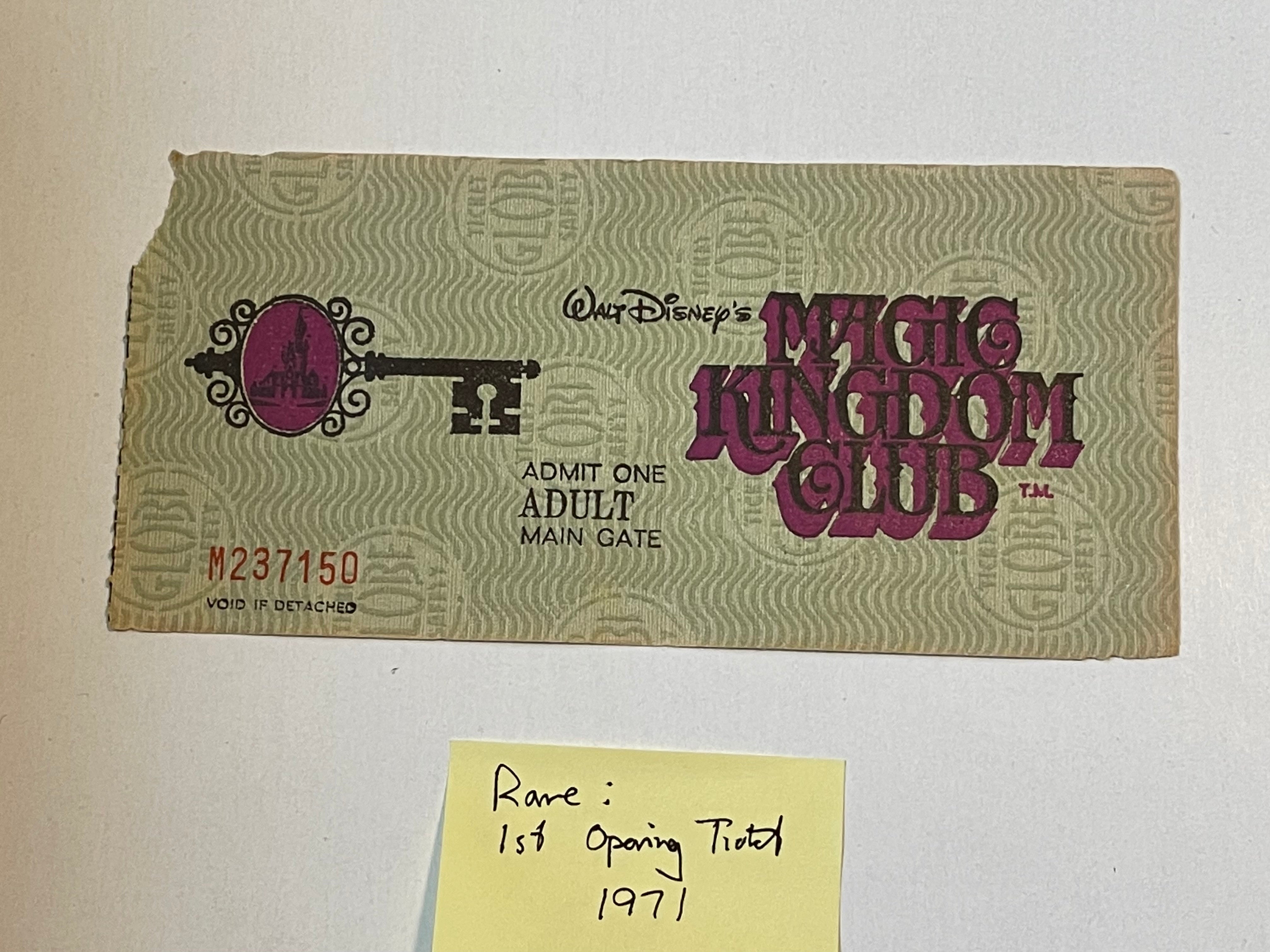 Disney Land Magic Kingdom vintage ticket 1971