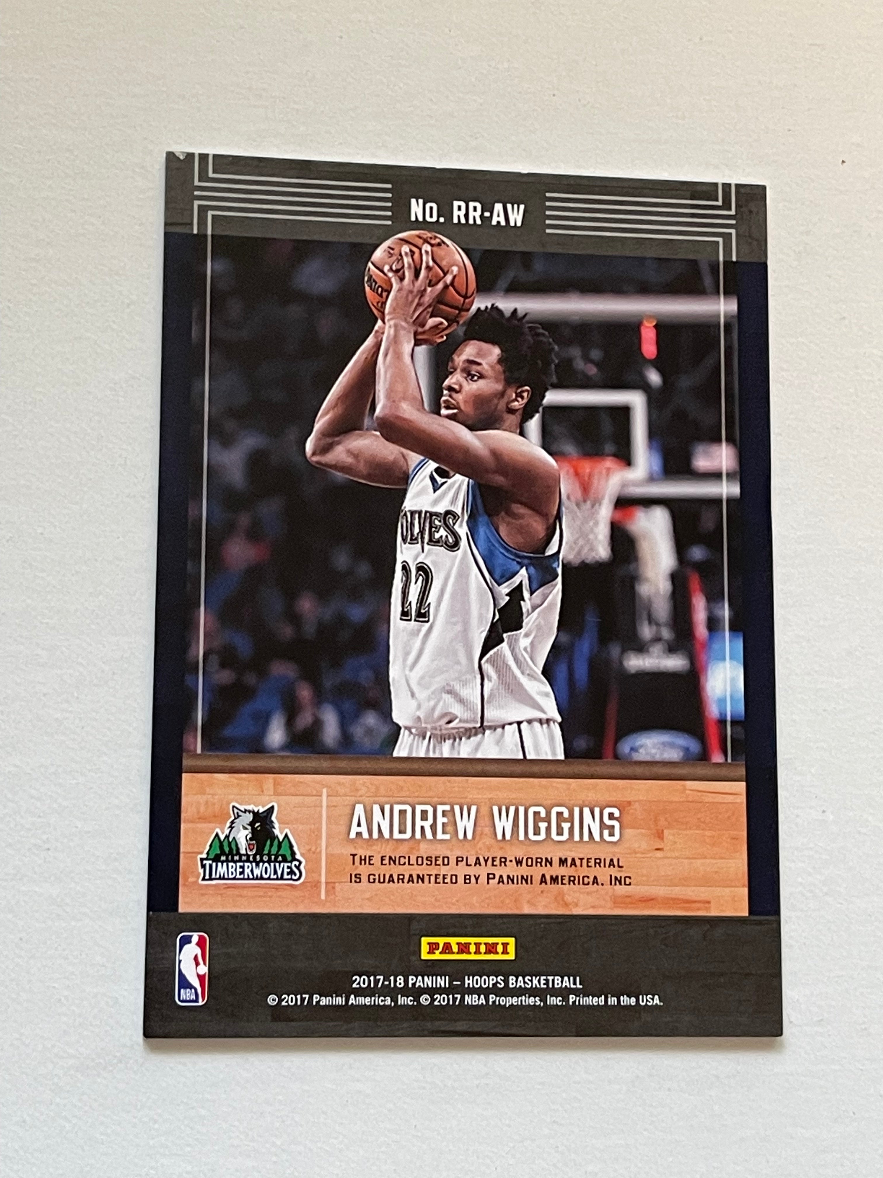 Andrew Wiggins Hoops rookie Remembrance autograph memorabilia insert card 2017-18