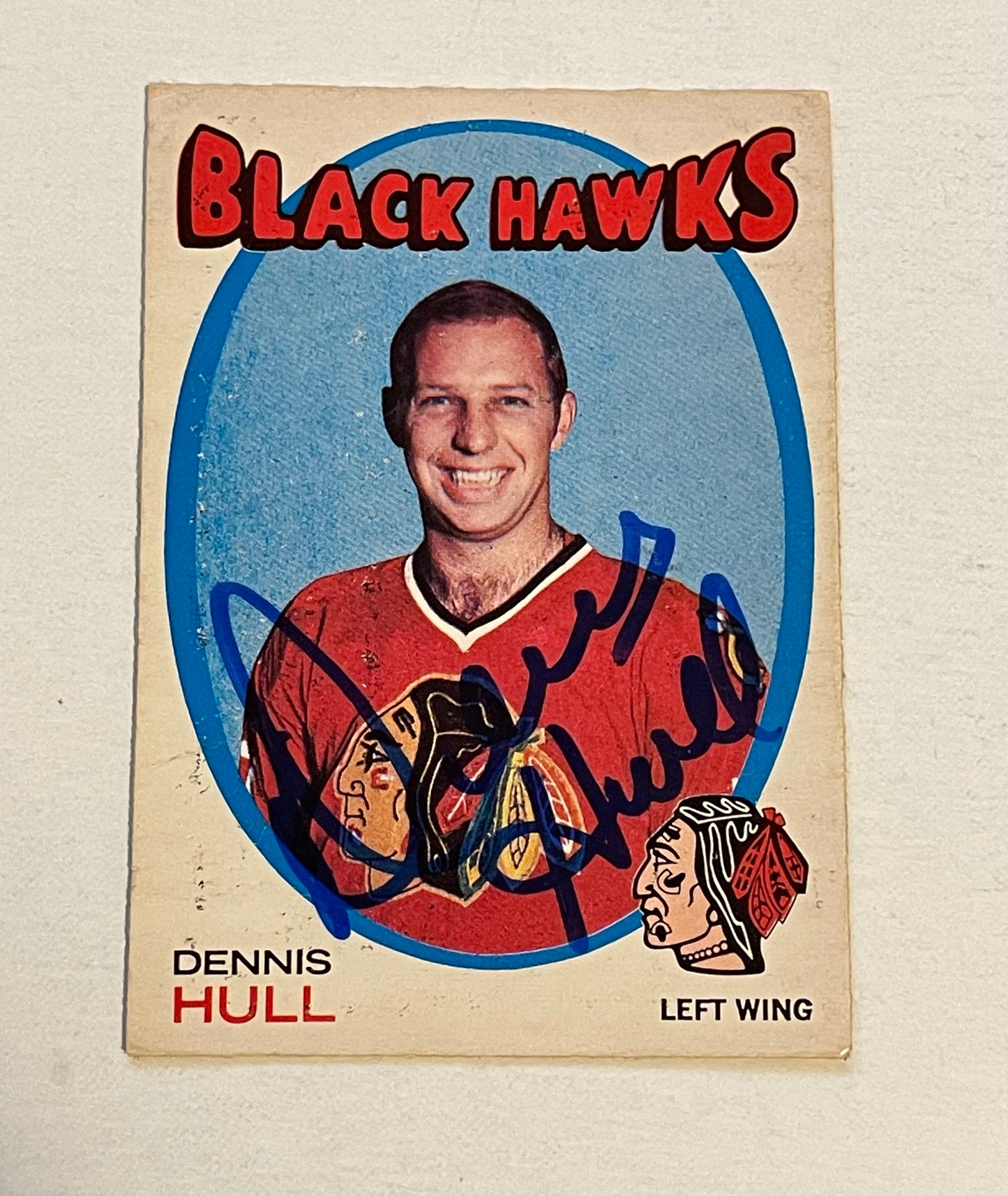 Dennis Hull autograph hockey card with COA