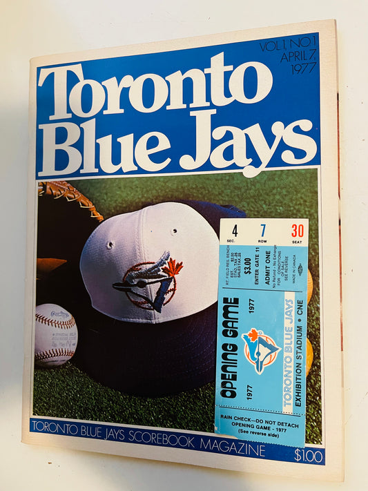 Toronto Blue Jays baseball first game program with ticket 1977