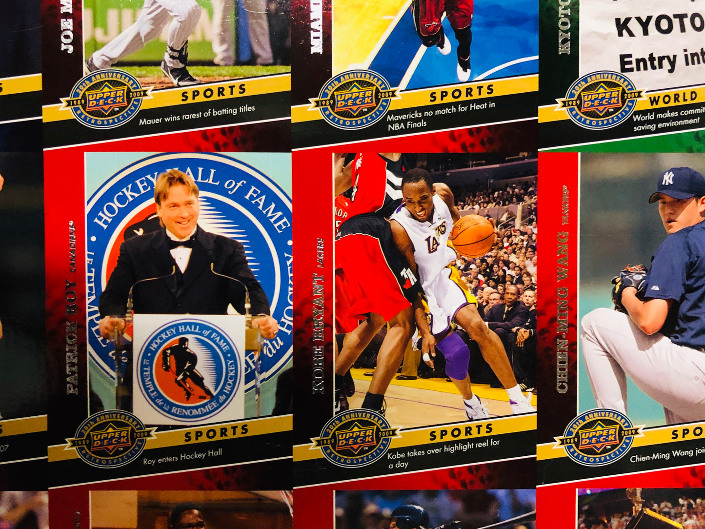 2009 Upper Deck rare 20th anniversary multi sports uncut cards sheet