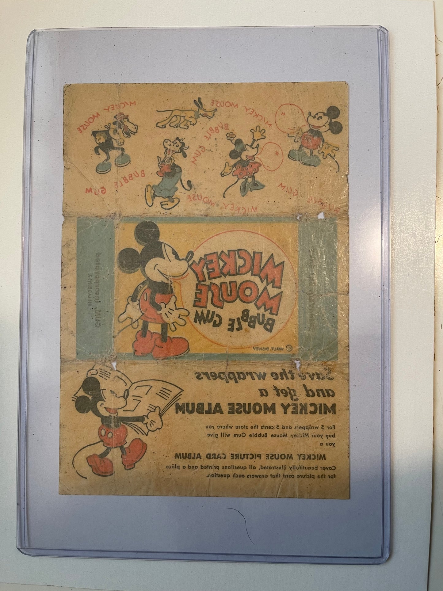 Mickey Mouse Disney cards rare scare card wrapper 1933