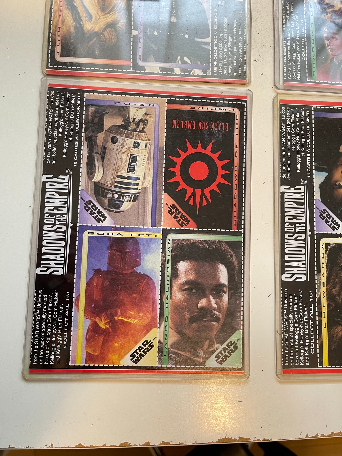 Star Wars Shadows of the Empire Kelloggs cereal rare 4 panels cards set 1996