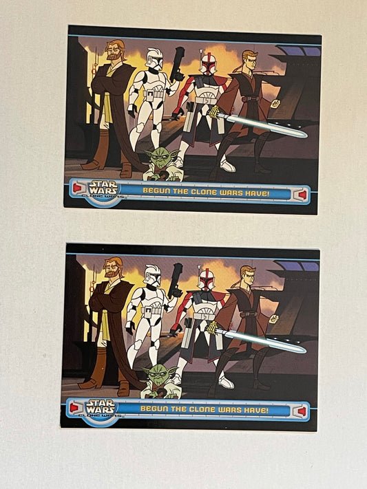 Star Wars Topps Clone Wars two vintage promo cards 2004