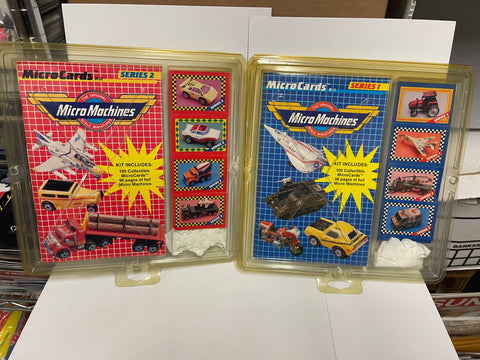 Micro Machines Series 1 and 2 cards sets with both albums 1980s-1990s