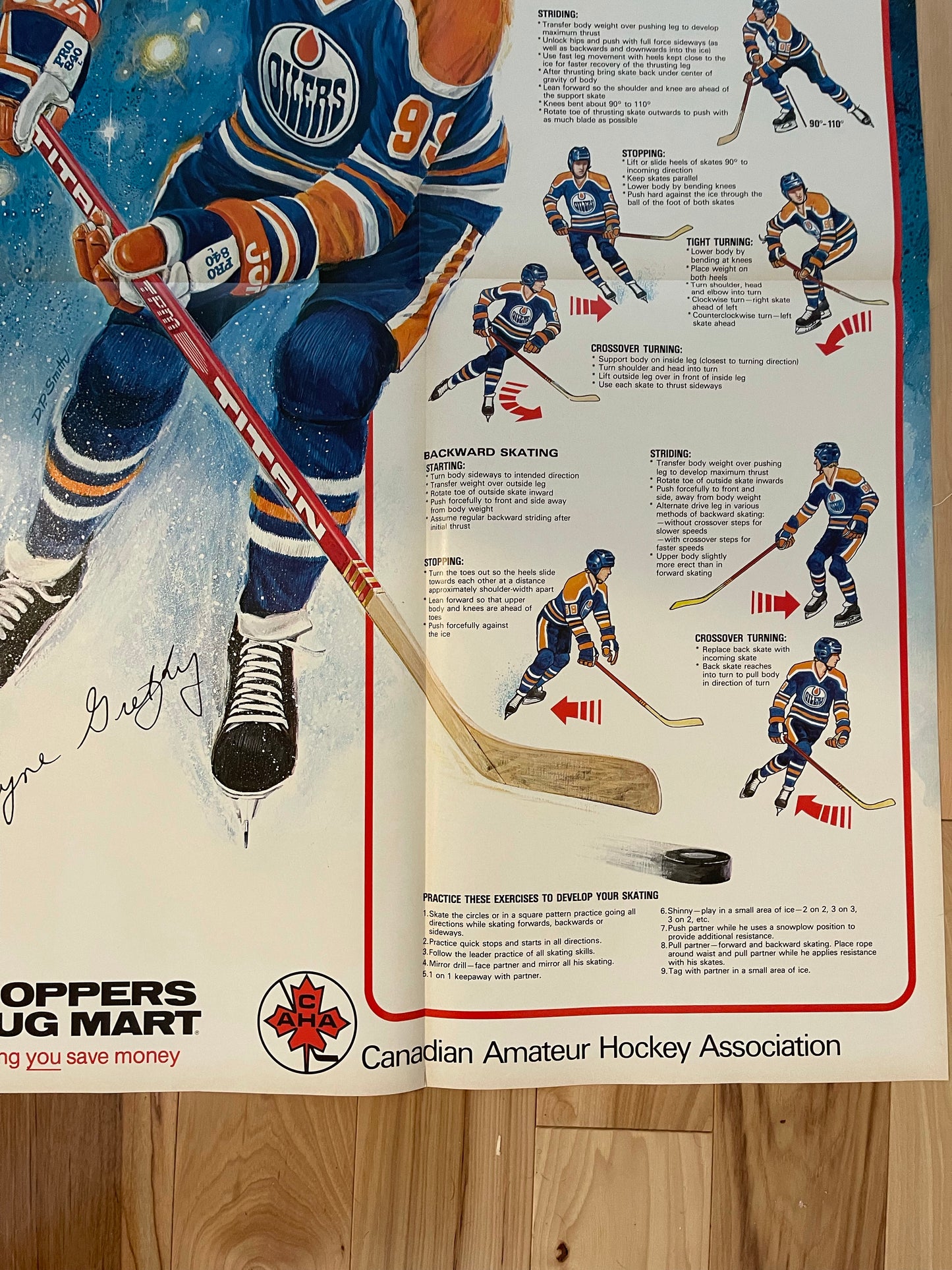 Wayne Gretzky Shoppers Drug Mart Hockey skills large poster 1981