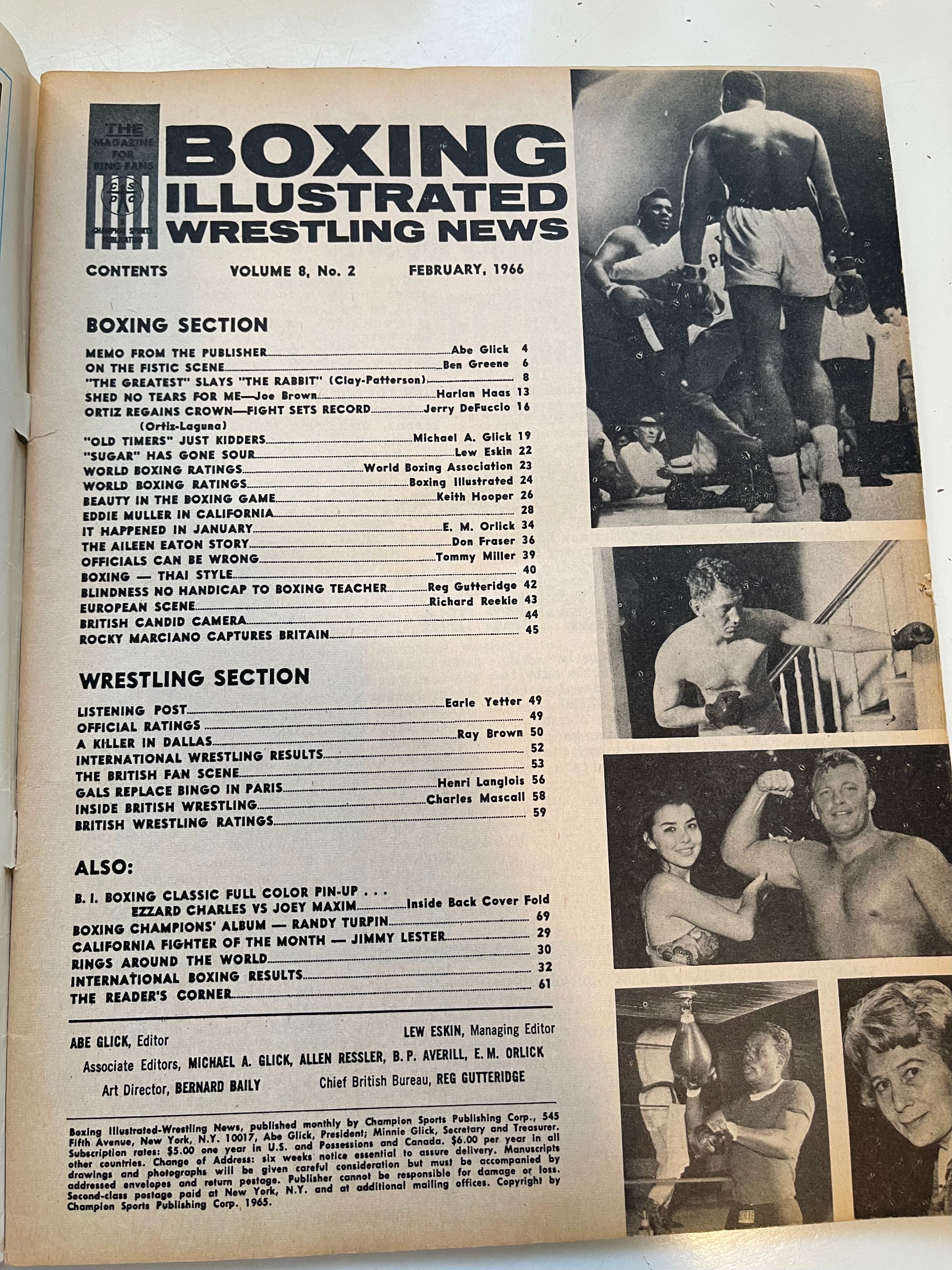 Boxing Illustrated with Muhammad Ali and more magazine Feb.1966